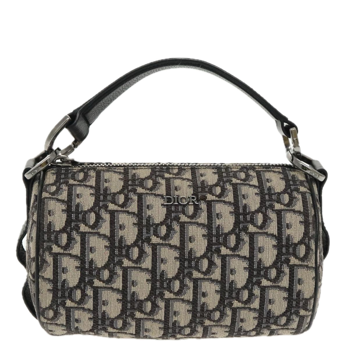 Christian Dior Trotter Canvas Oblique Shoulder Bag Blue Auth hk1747V