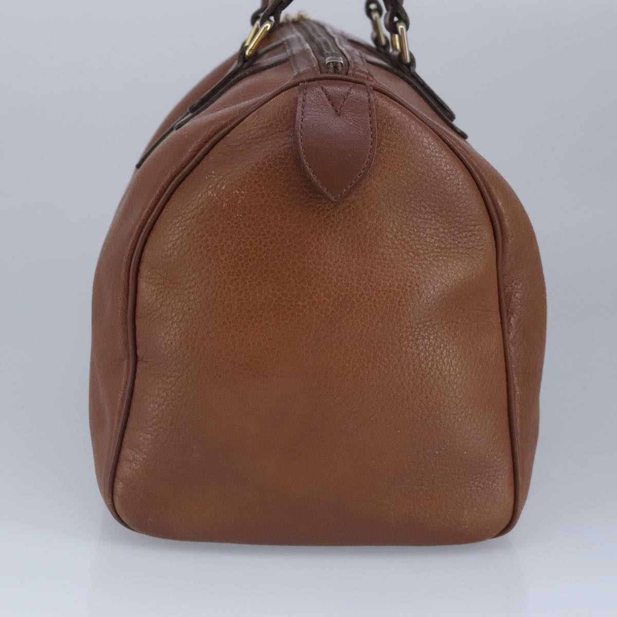 Burberrys Hand Bag Leather Brown Auth hk1792