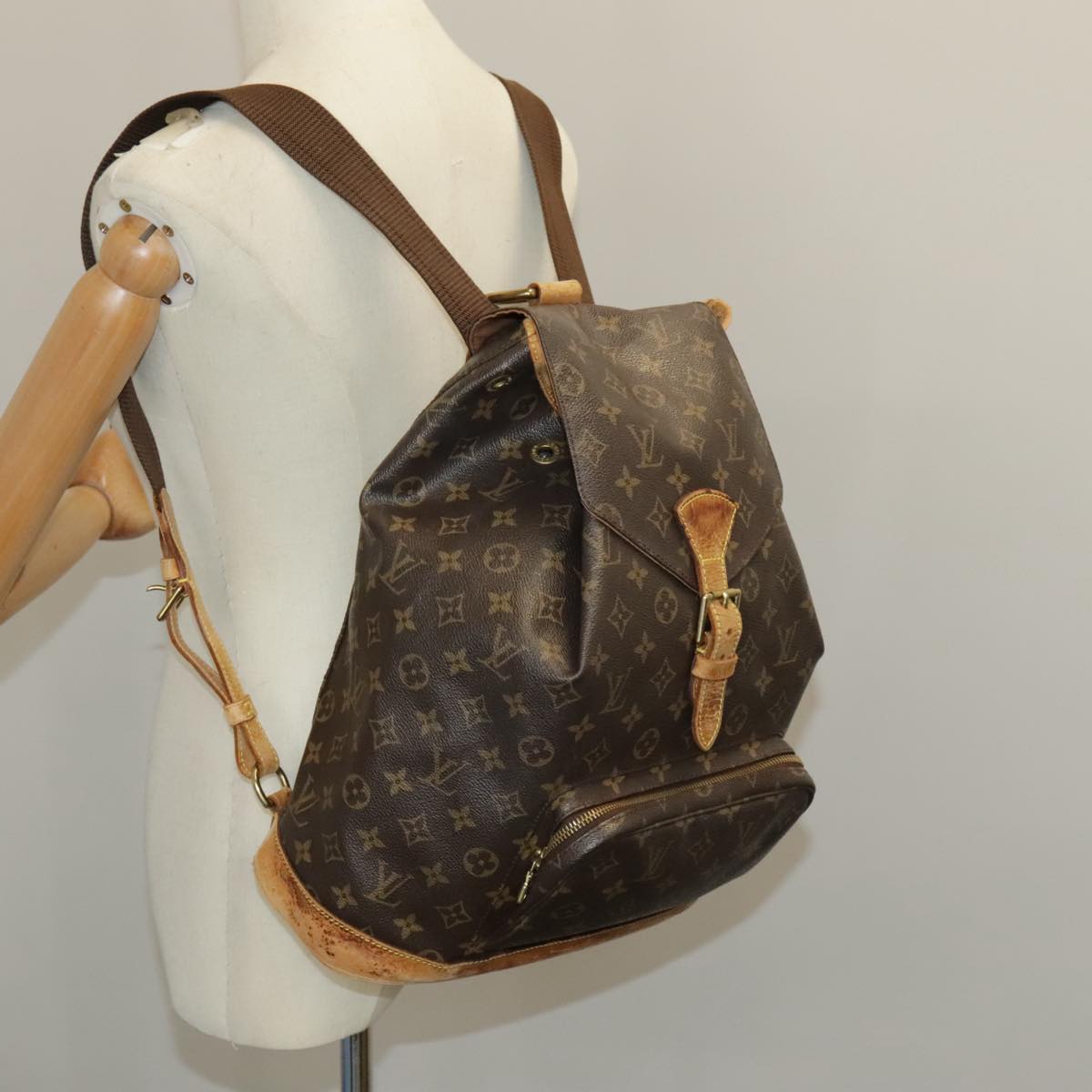 LOUIS VUITTON Monogram Montsouris GM Backpack M51135 LV Auth hk1819