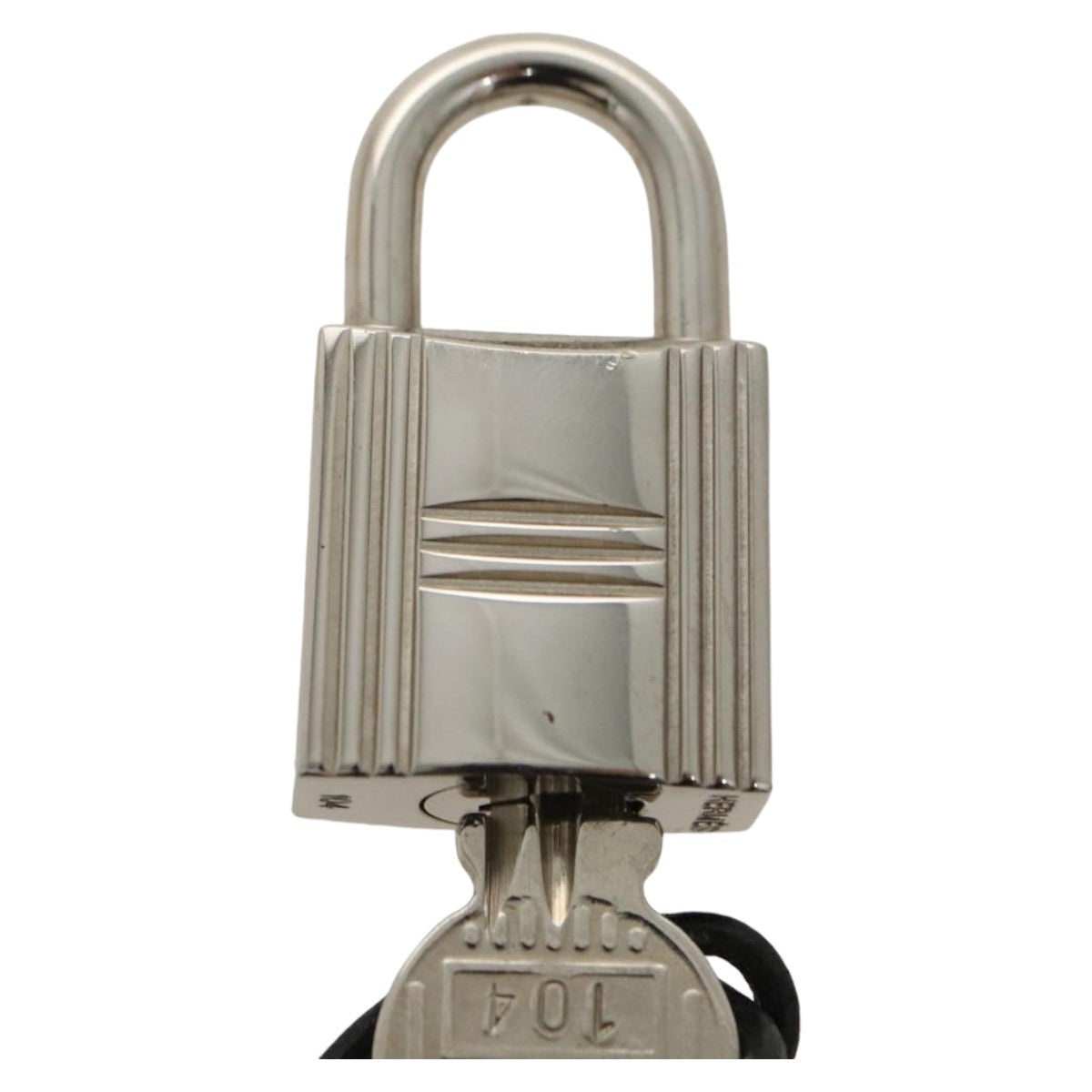 HERMES Cadena Padlock metal Silver Auth hk1860