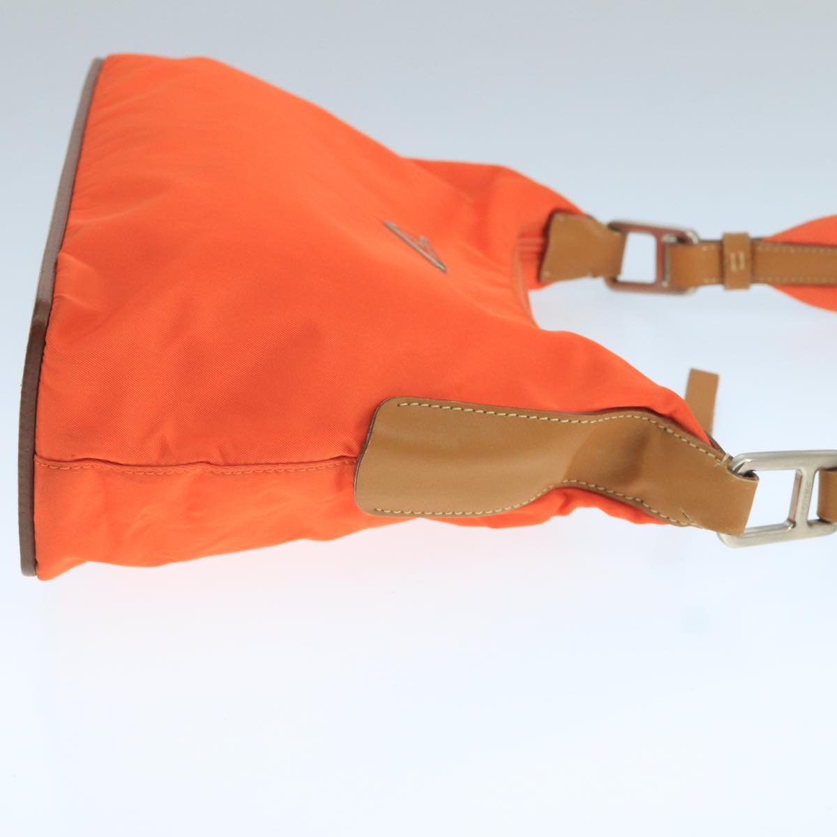 PRADA Shoulder Bag Nylon Orange Silver Auth hk1901V