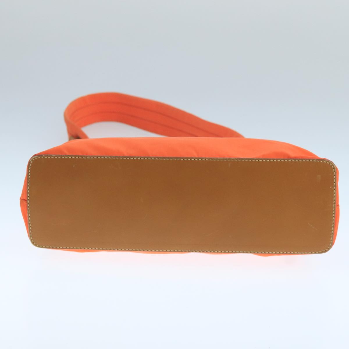 PRADA Shoulder Bag Nylon Orange Silver Auth hk1901V