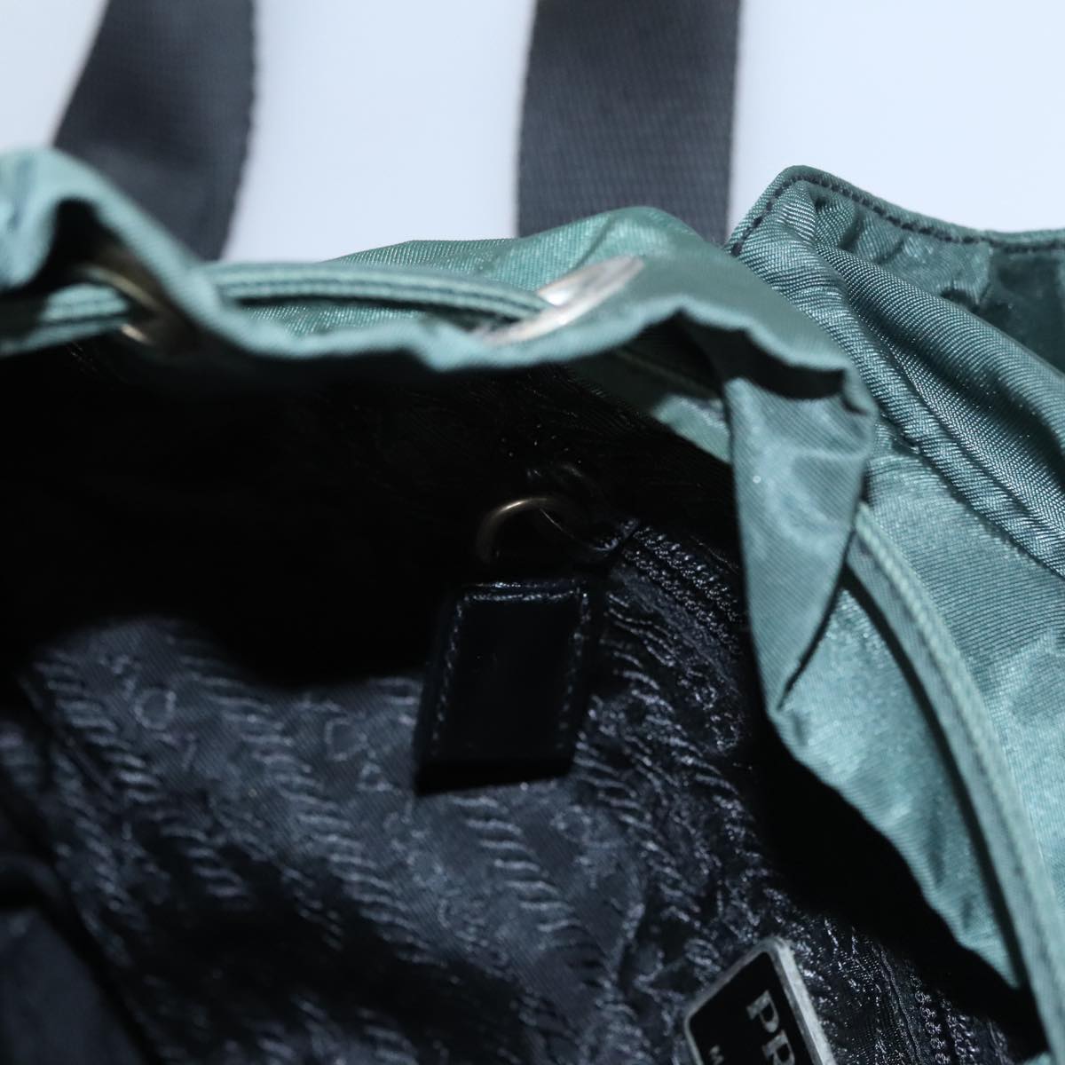 PRADA Backpack Nylon Green Auth hk1902