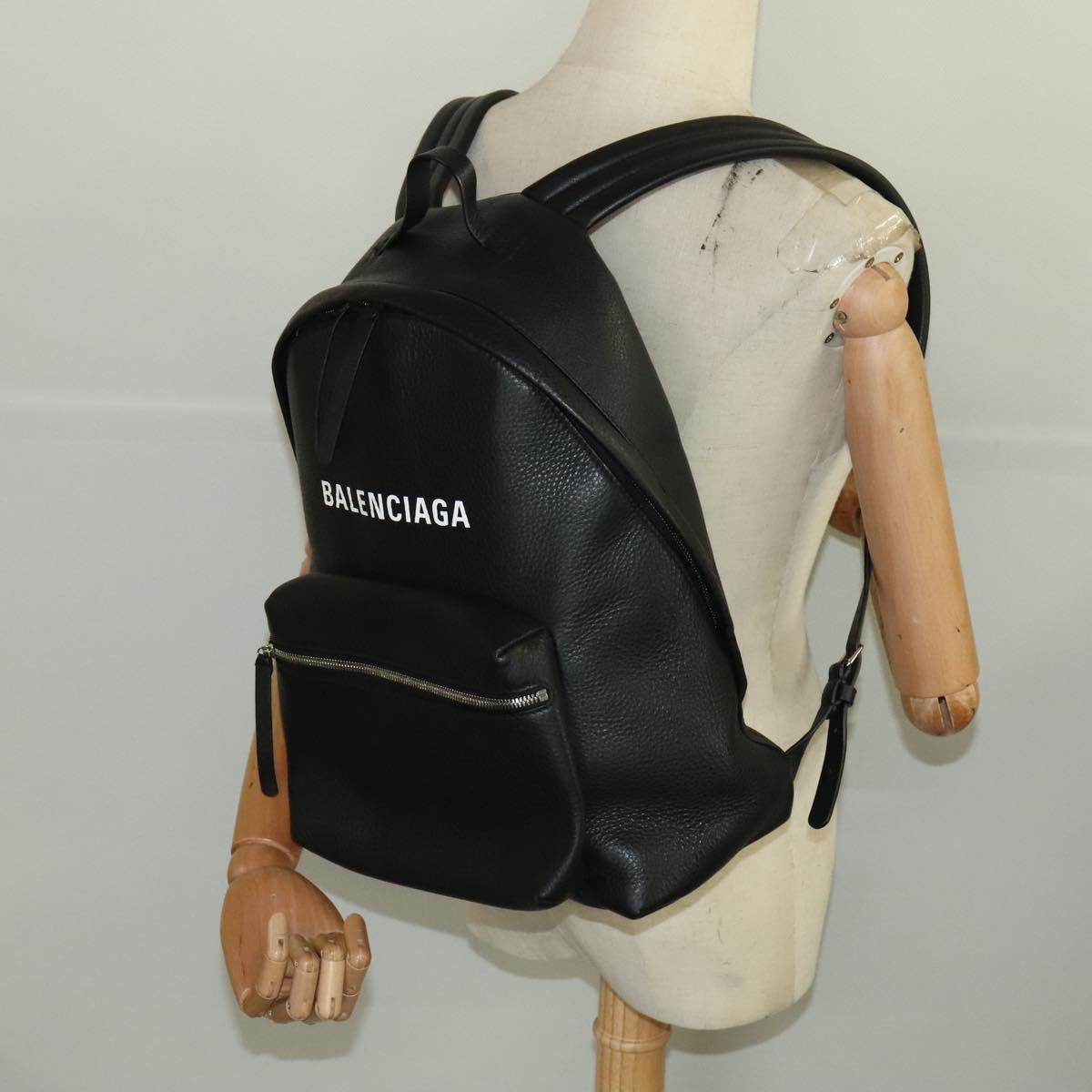 BALENCIAGA Every day Backpack Leather Black 502847 Auth hk1953