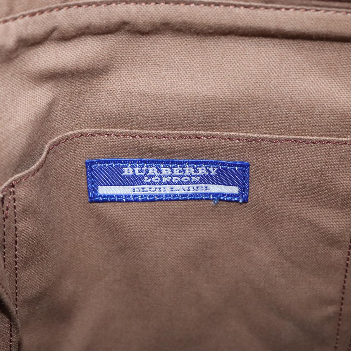 BURBERRY Blue Label Nova Check Tote Bag Canvas Red Beige Auth hk1956