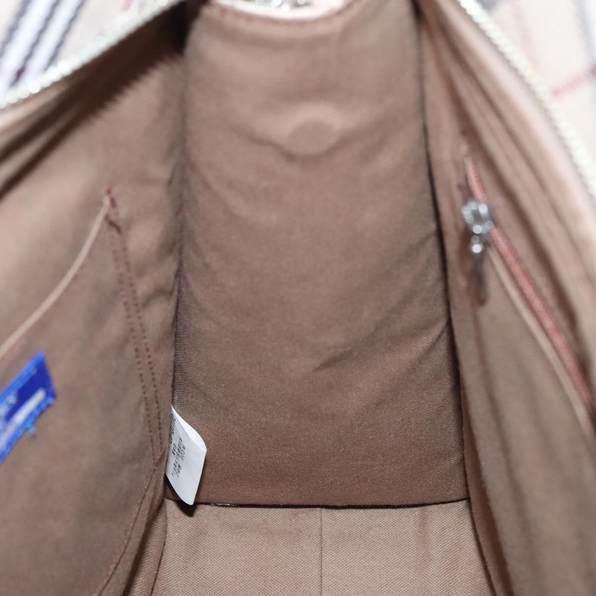 BURBERRY Blue Label Nova Check Tote Bag Canvas Red Beige Auth hk1956