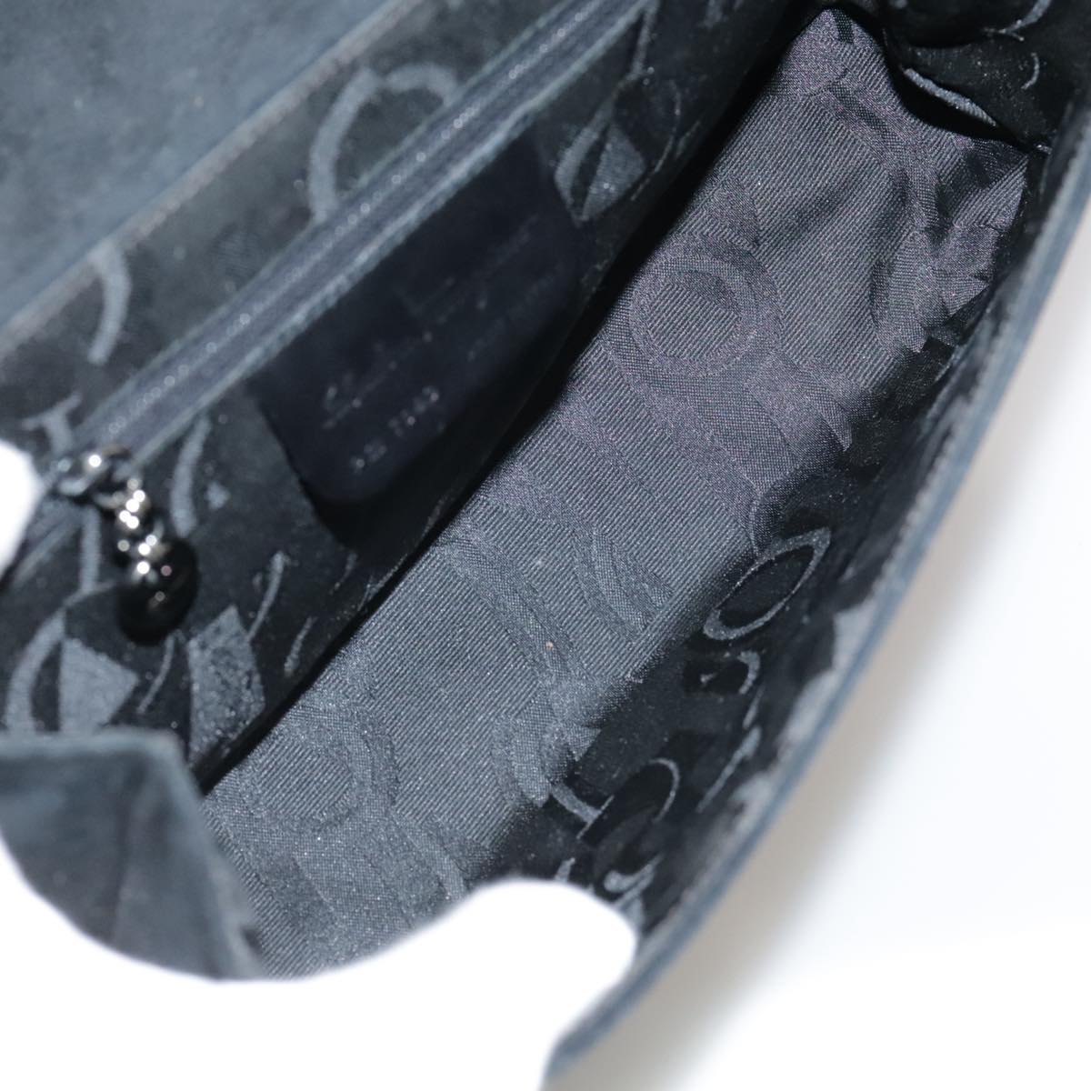 Salvatore Ferragamo Shoulder Bag Suede Black Auth hk1963