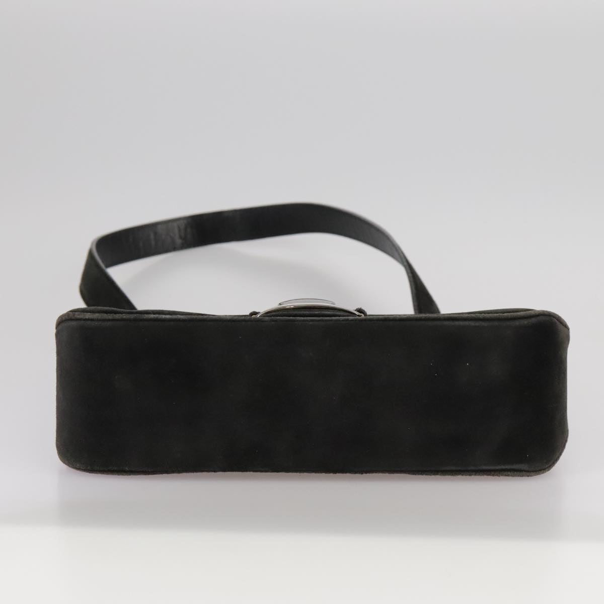 Salvatore Ferragamo Shoulder Bag Suede Black Auth hk1963