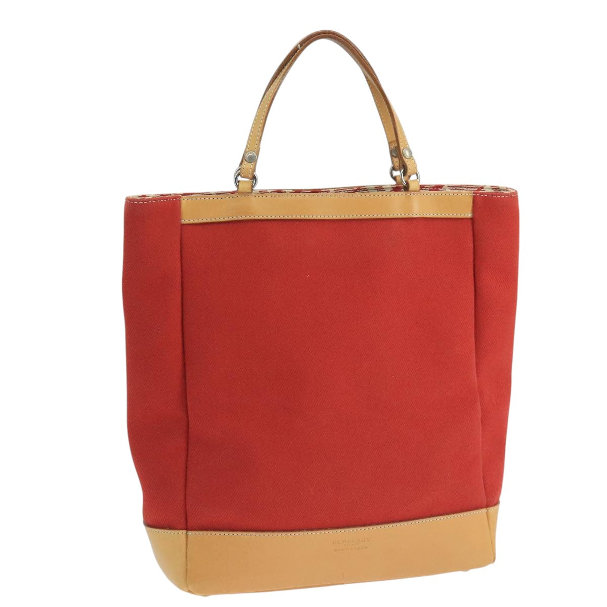 BURBERRY Blue Label Tote Bag Canvas Red Auth hk1973