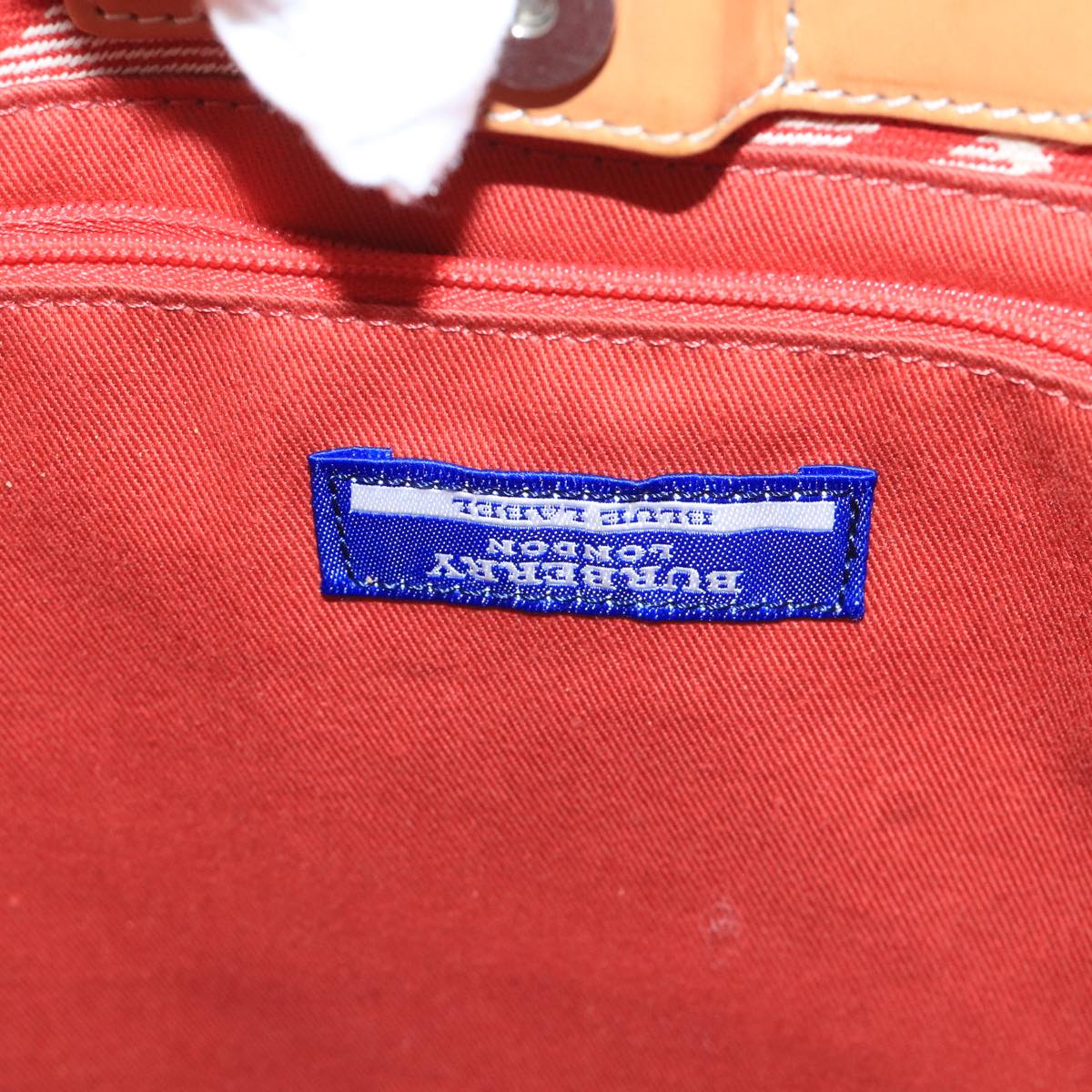 BURBERRY Blue Label Tote Bag Canvas Red Auth hk1973