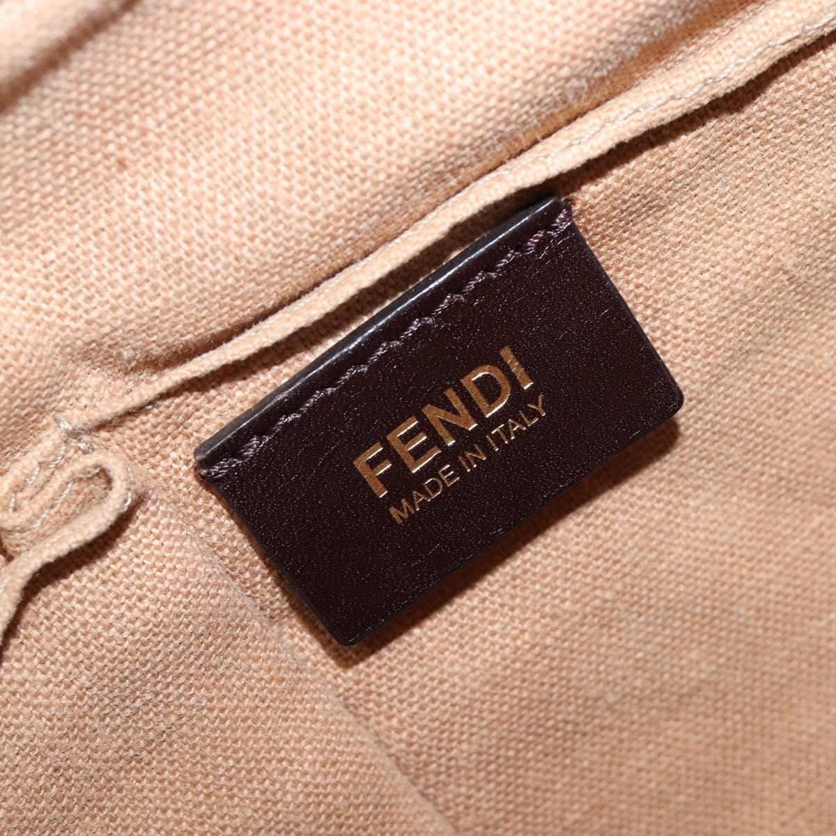 FENDI To joule Hand Bag Canvas 2way Gold Beige Auth hk1977