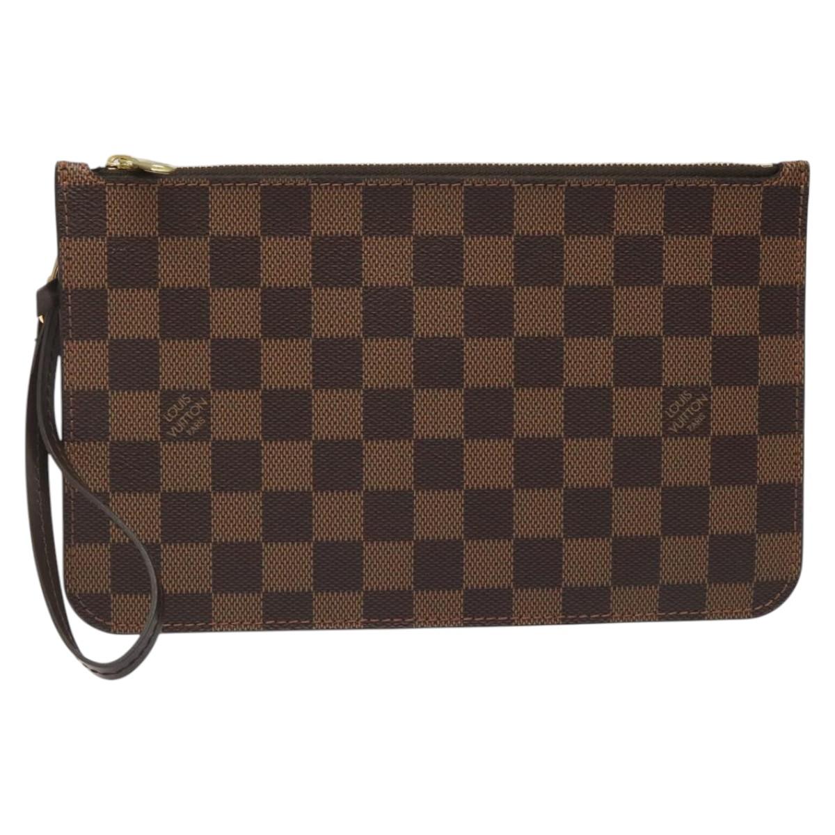 LOUIS VUITTON Damier Ebene Neverfull MM Pouch Accessory Pouch LV Auth hk2018V