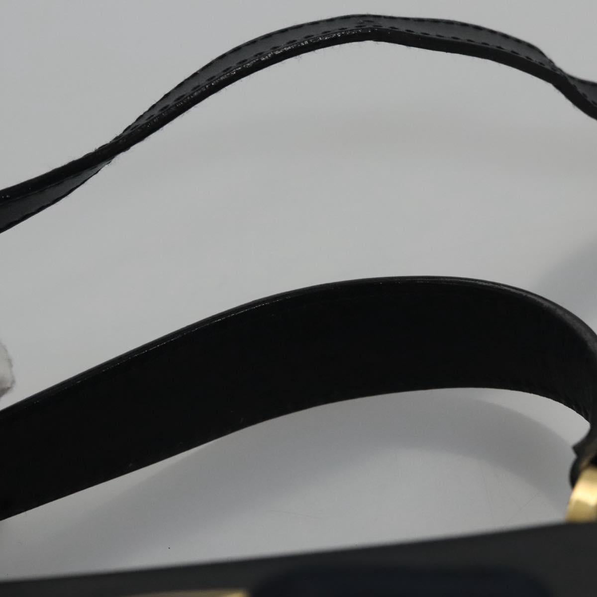 Salvatore Ferragamo Vala Hand Bag Leather Navy Gold Auth hk2025