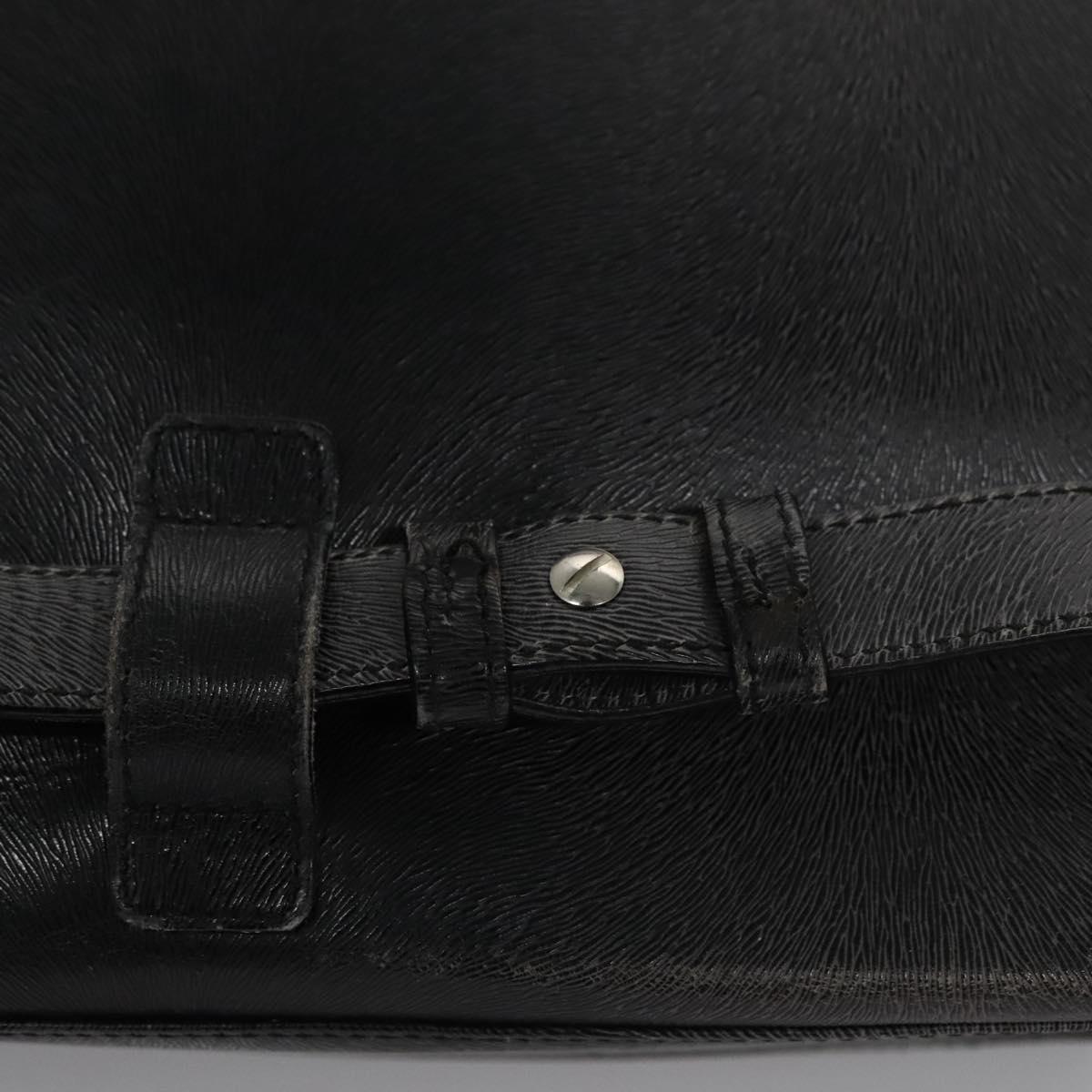 Salvatore Ferragamo Gancini Hand Bag Leather 2way Black Silver Auth hk2026