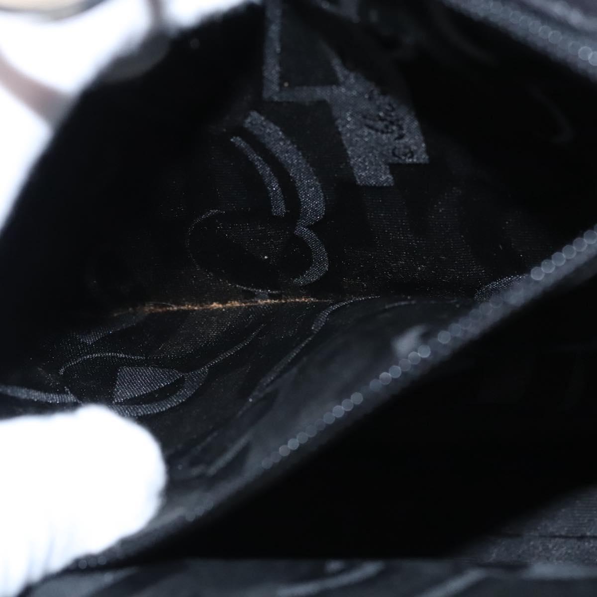 Salvatore Ferragamo Gancini Hand Bag Leather 2way Black Silver Auth hk2026