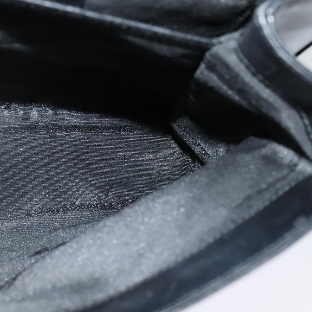 Salvatore Ferragamo Gancini Hand Bag Leather 2way Black Gold Auth hk2029