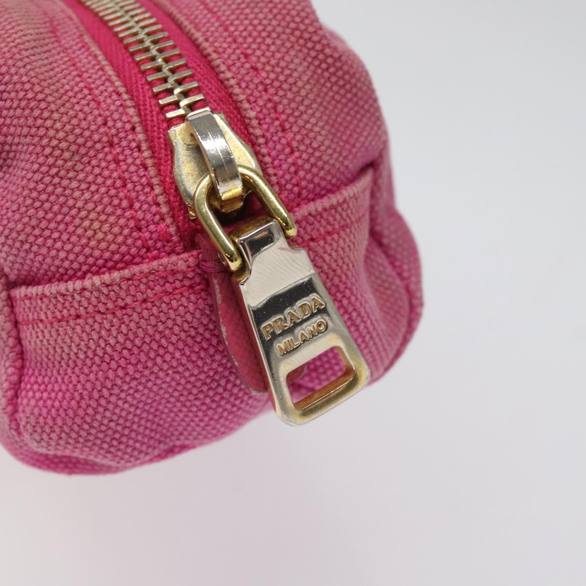 PRADA Pouch Canvas Pink Gold Auth hk2039