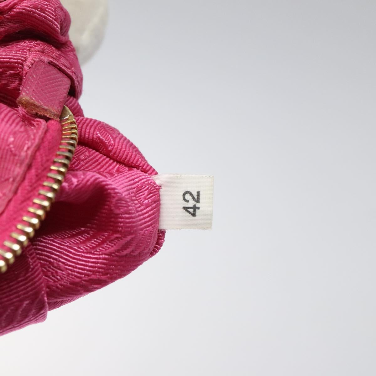 PRADA Pouch Canvas Pink Gold Auth hk2039