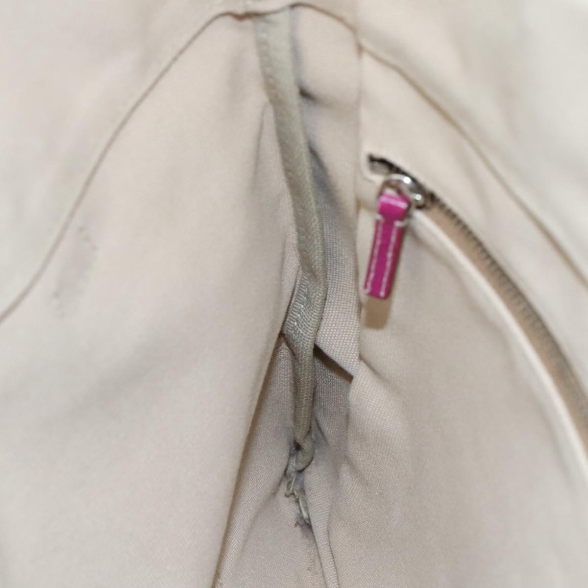 PRADA Tote Bag Canvas Suede Beige Purple Silver Auth hk2041