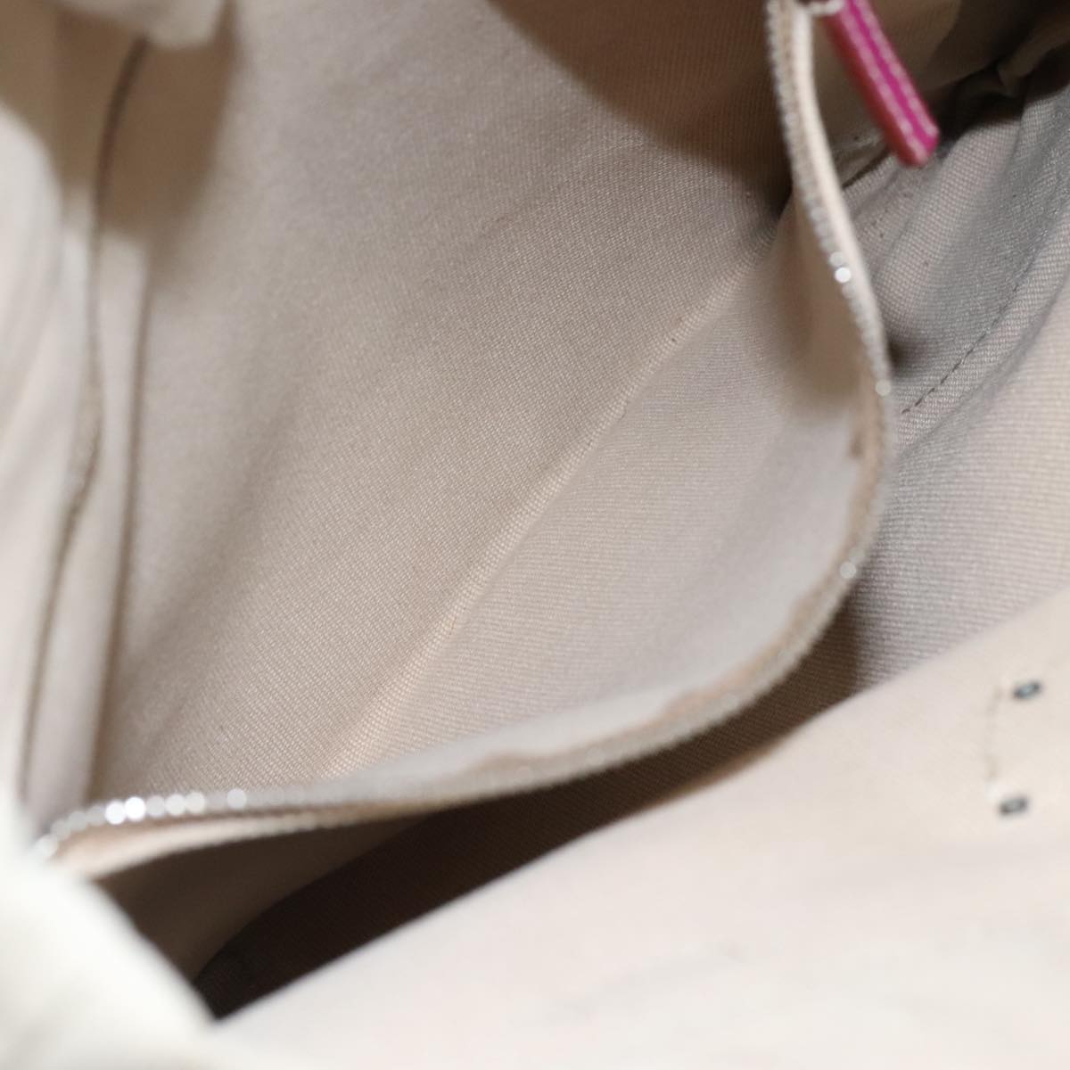 PRADA Tote Bag Canvas Suede Beige Purple Silver Auth hk2041