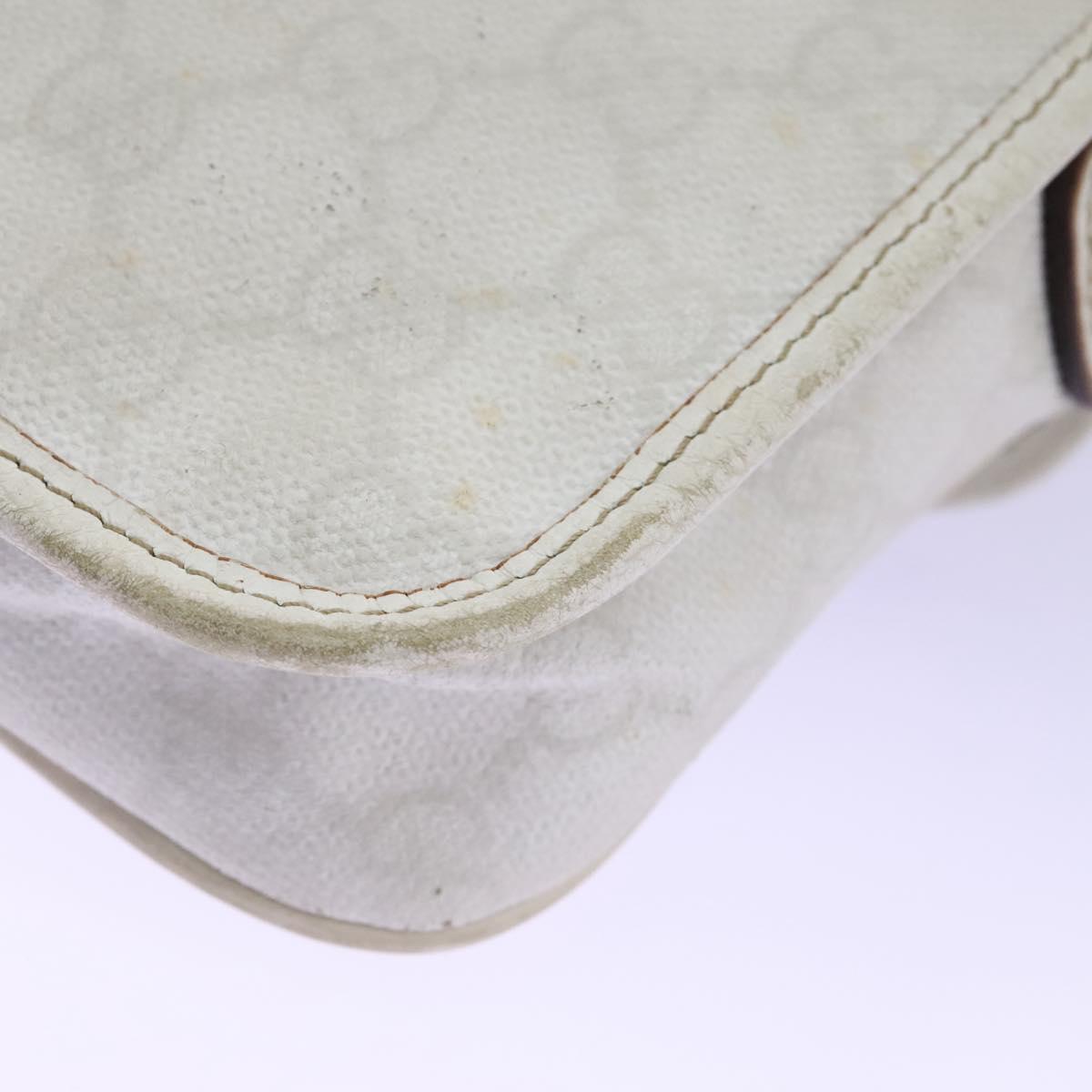 GUCCI GG Supreme Sherry Line Shoulder Bag PVC White Gold 147668 Auth hk2049