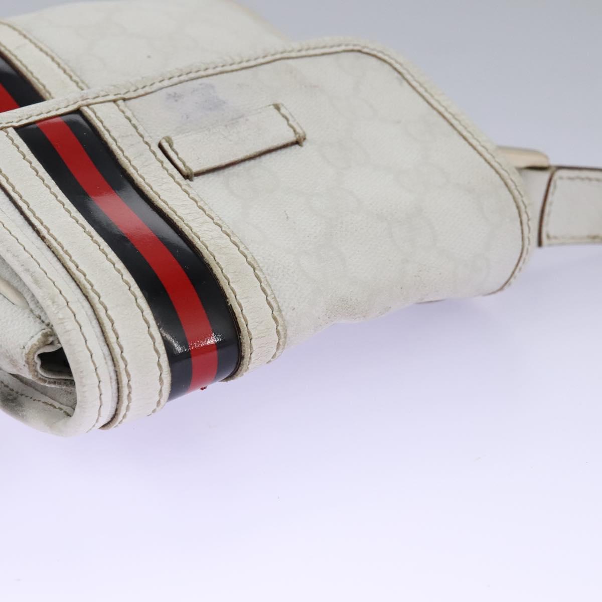GUCCI GG Supreme Sherry Line Shoulder Bag PVC White Gold 147668 Auth hk2049