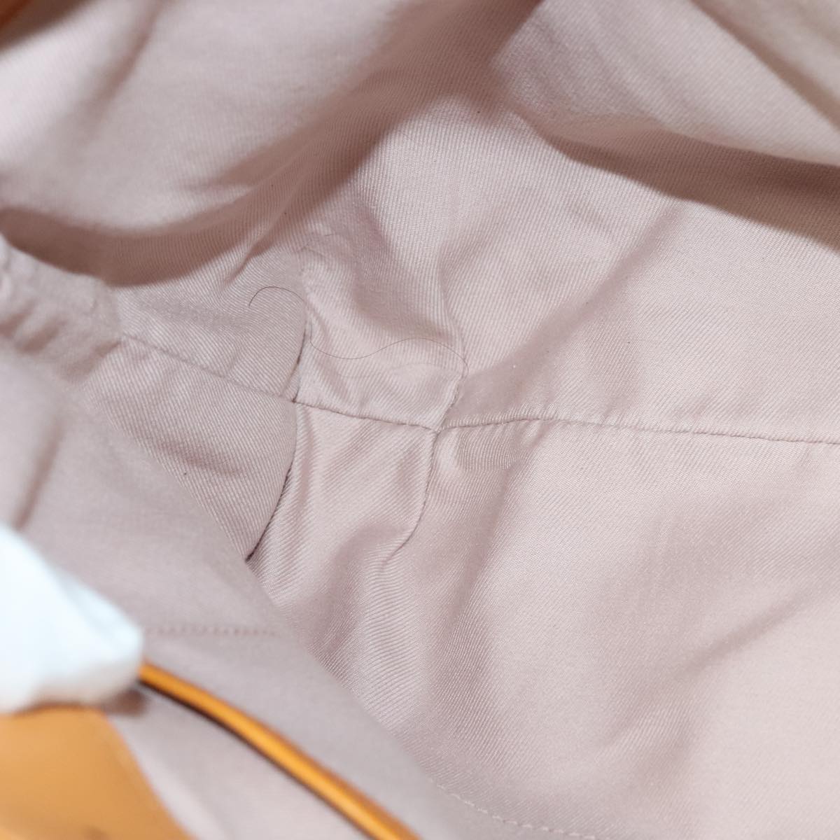 BVLGARI Shoulder Bag Patent Leather Yellow Gold Auth hk2059