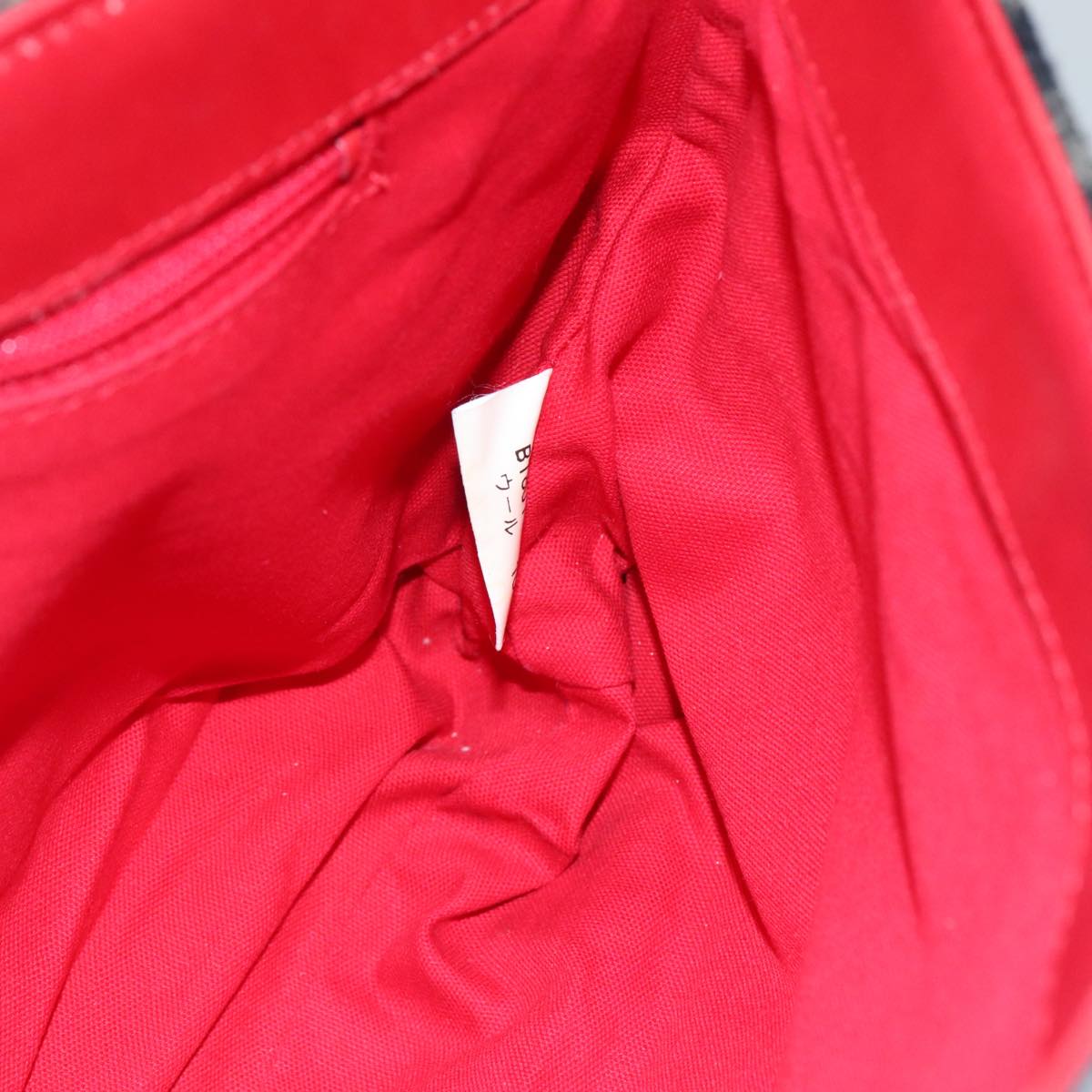 Burberrys Nova Check Blue Label Shoulder Bag Wool Beige Red Silver Auth hk2090