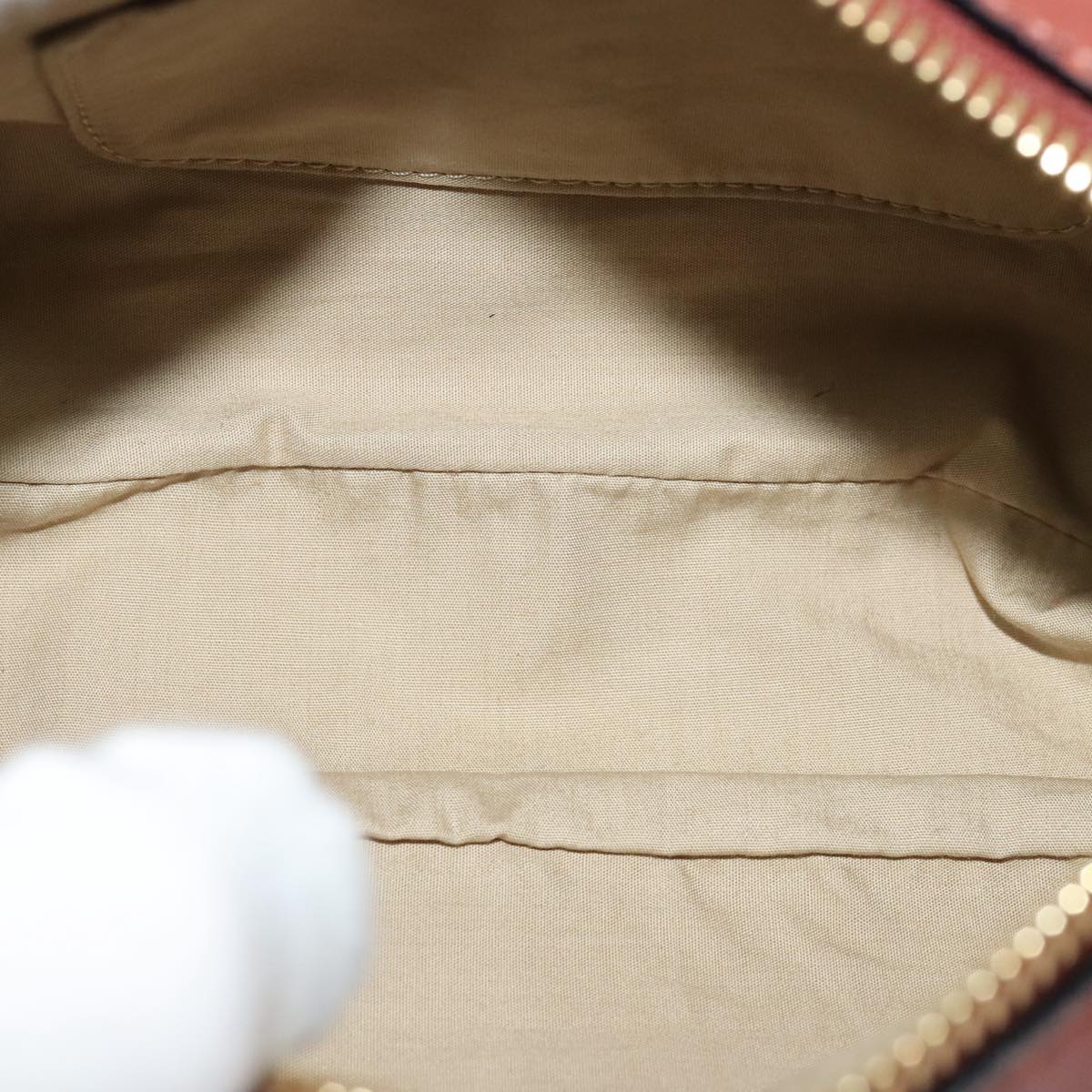 Chloe Shadow Shoulder Bag Leather 2way Brown Gold Auth hk2098