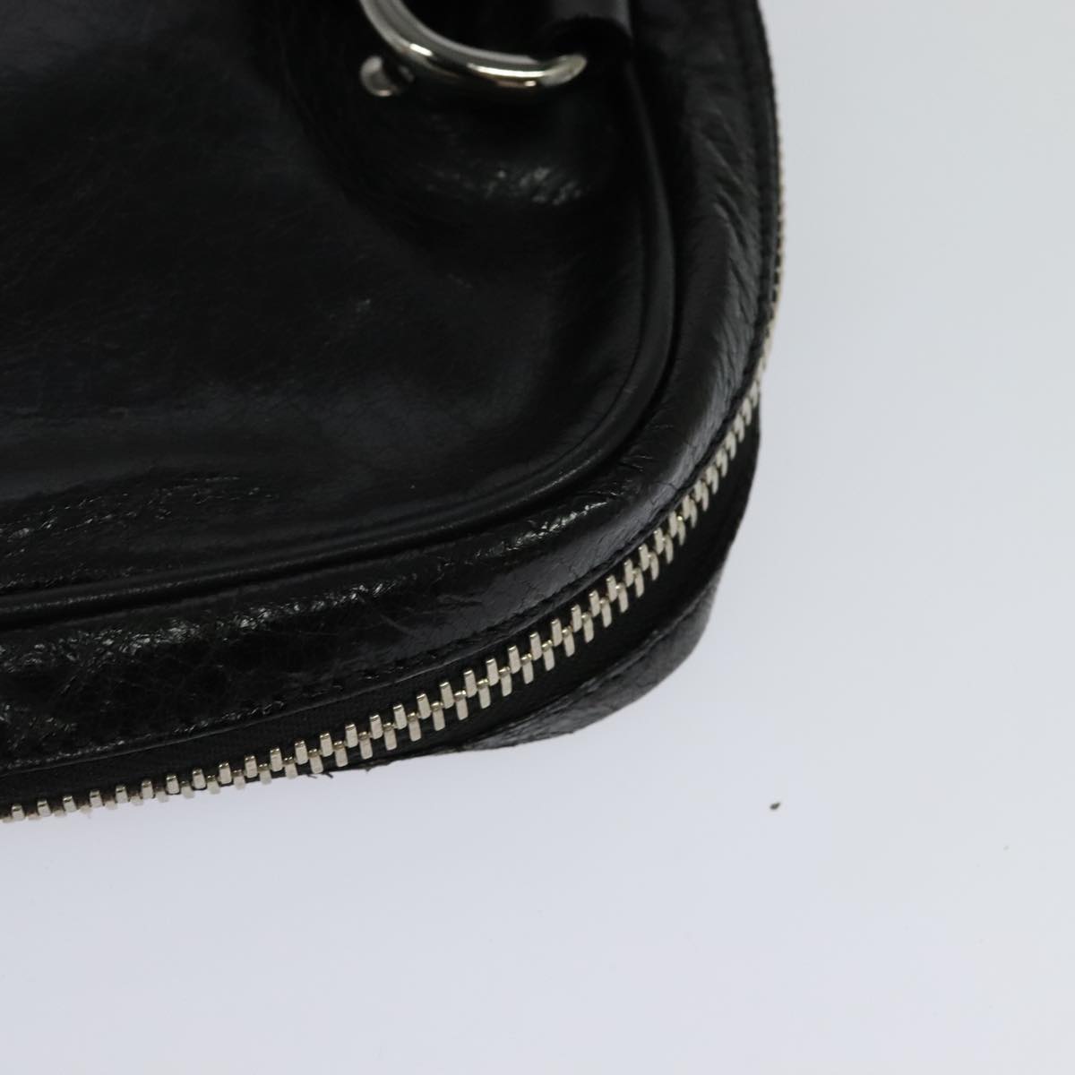 Chloe Paddington Body Bag Leather Black Silver Auth hk2099