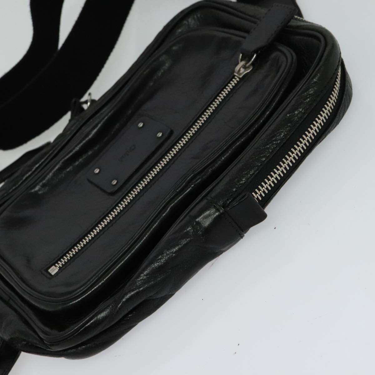 Chloe Paddington Body Bag Leather Black Silver Auth hk2099