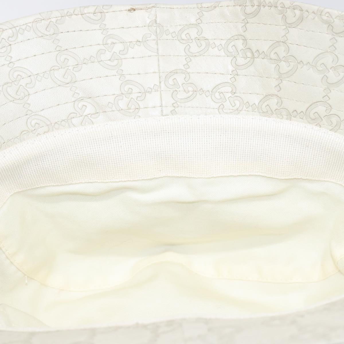 GUCCI GG Canvas Guccissima Hat M White Auth hk2110