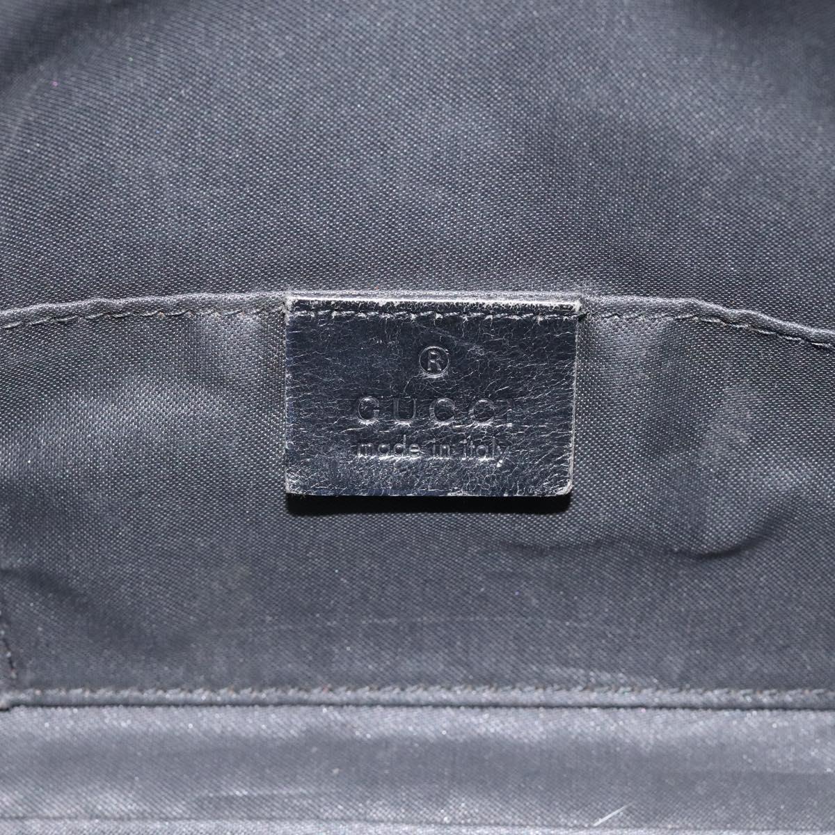 GUCCI GG Canvas Shoulder Bag Black Silver 000 0602 Auth hk2121