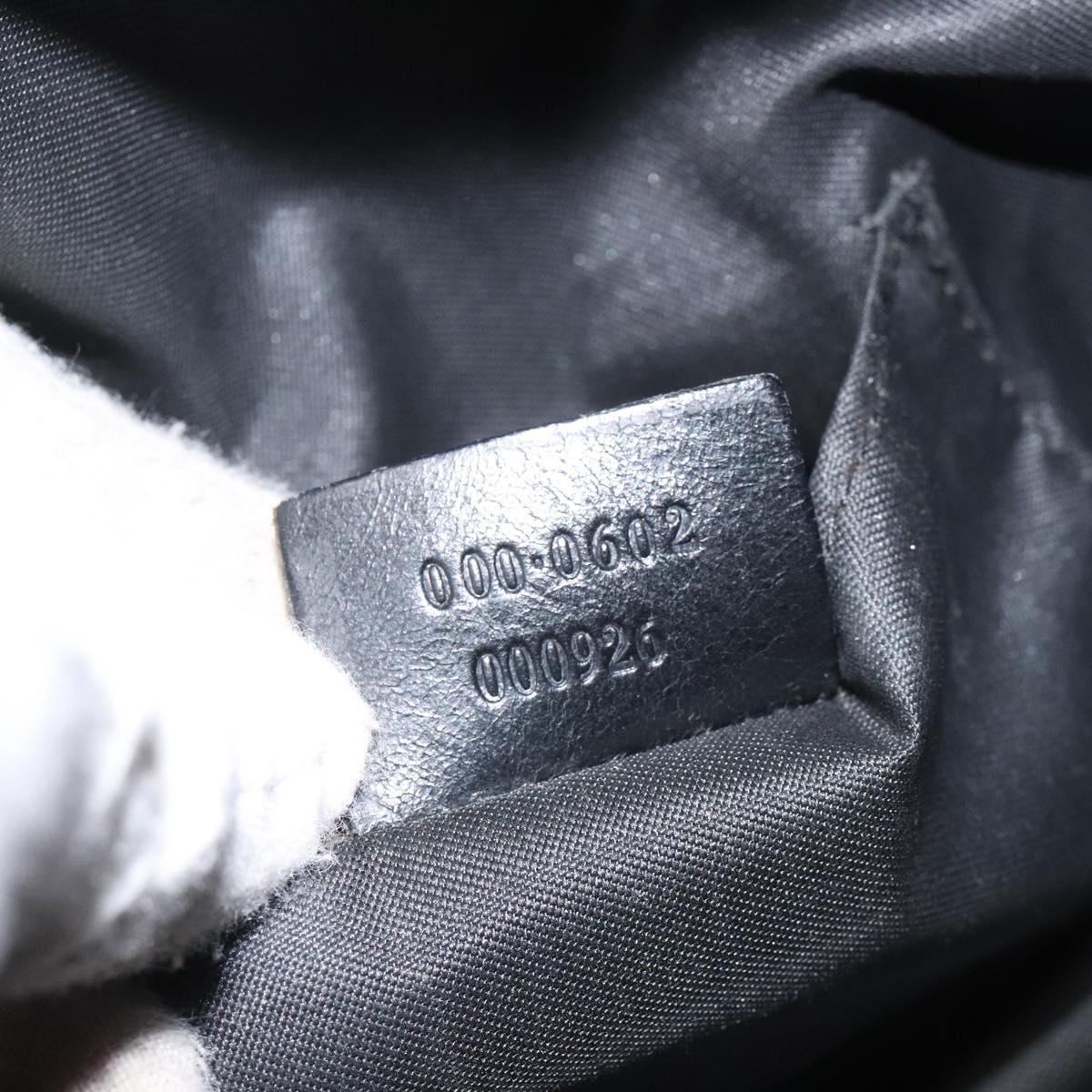 GUCCI GG Canvas Shoulder Bag Black Silver 000 0602 Auth hk2121