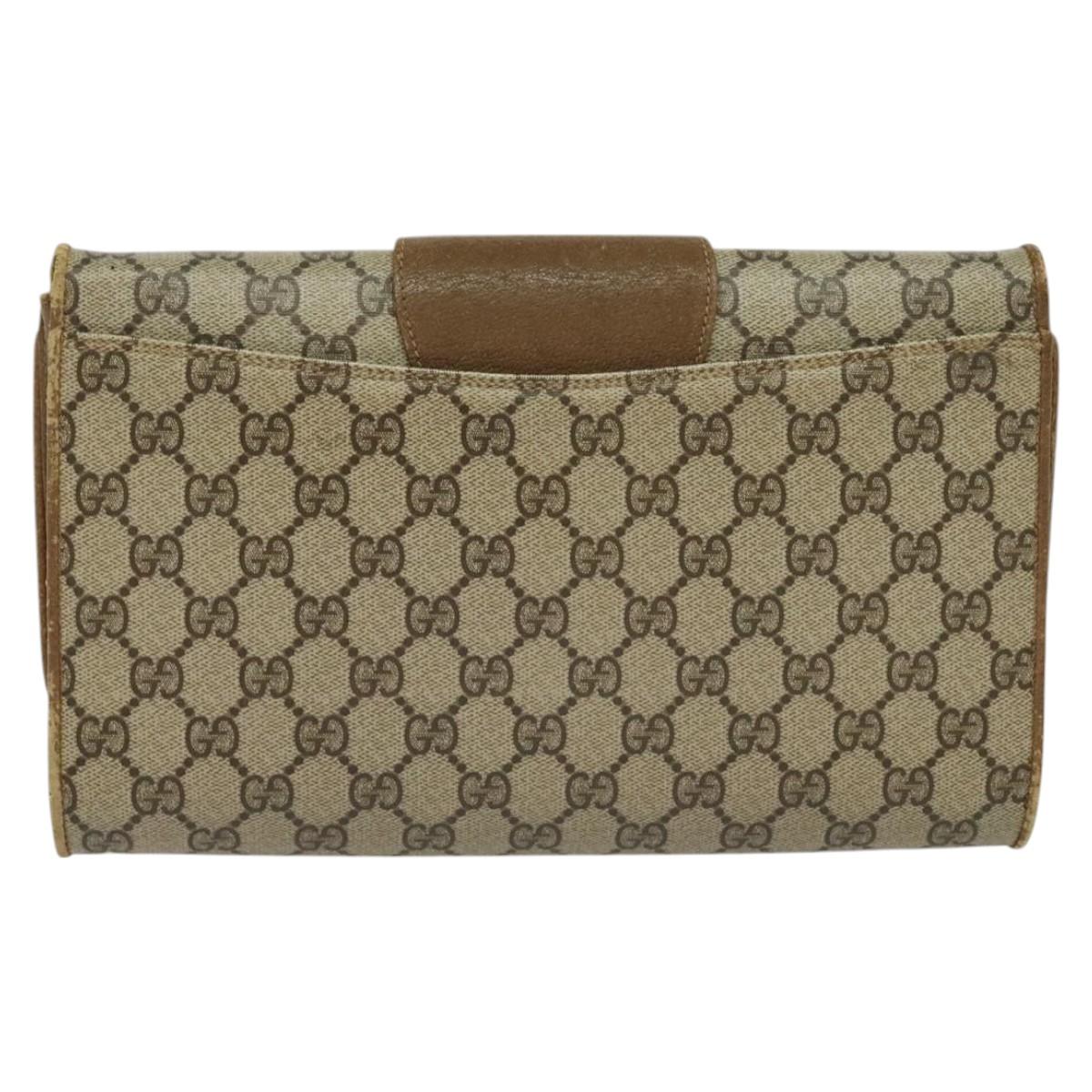 GUCCI GG Supreme Shoulder Bag PVC Beige Gold 904 02 050 Auth hk2124