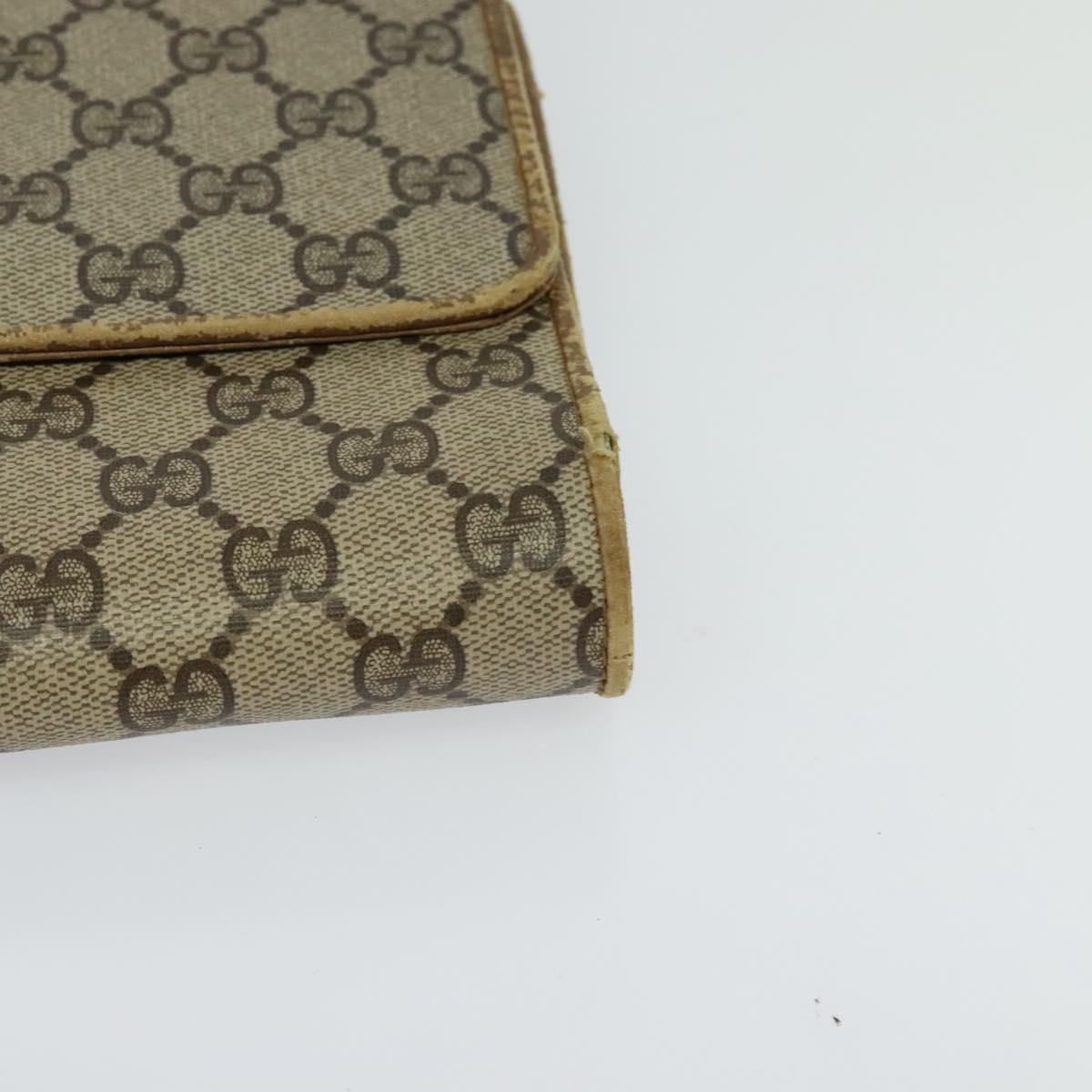 GUCCI GG Supreme Shoulder Bag PVC Beige Gold 904 02 050 Auth hk2124