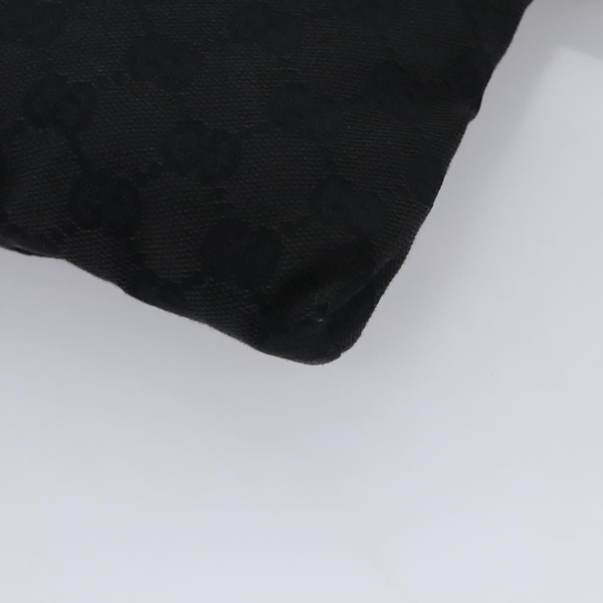 GUCCI GG Canvas Waist bag Black Silver 28566 Auth hk2128
