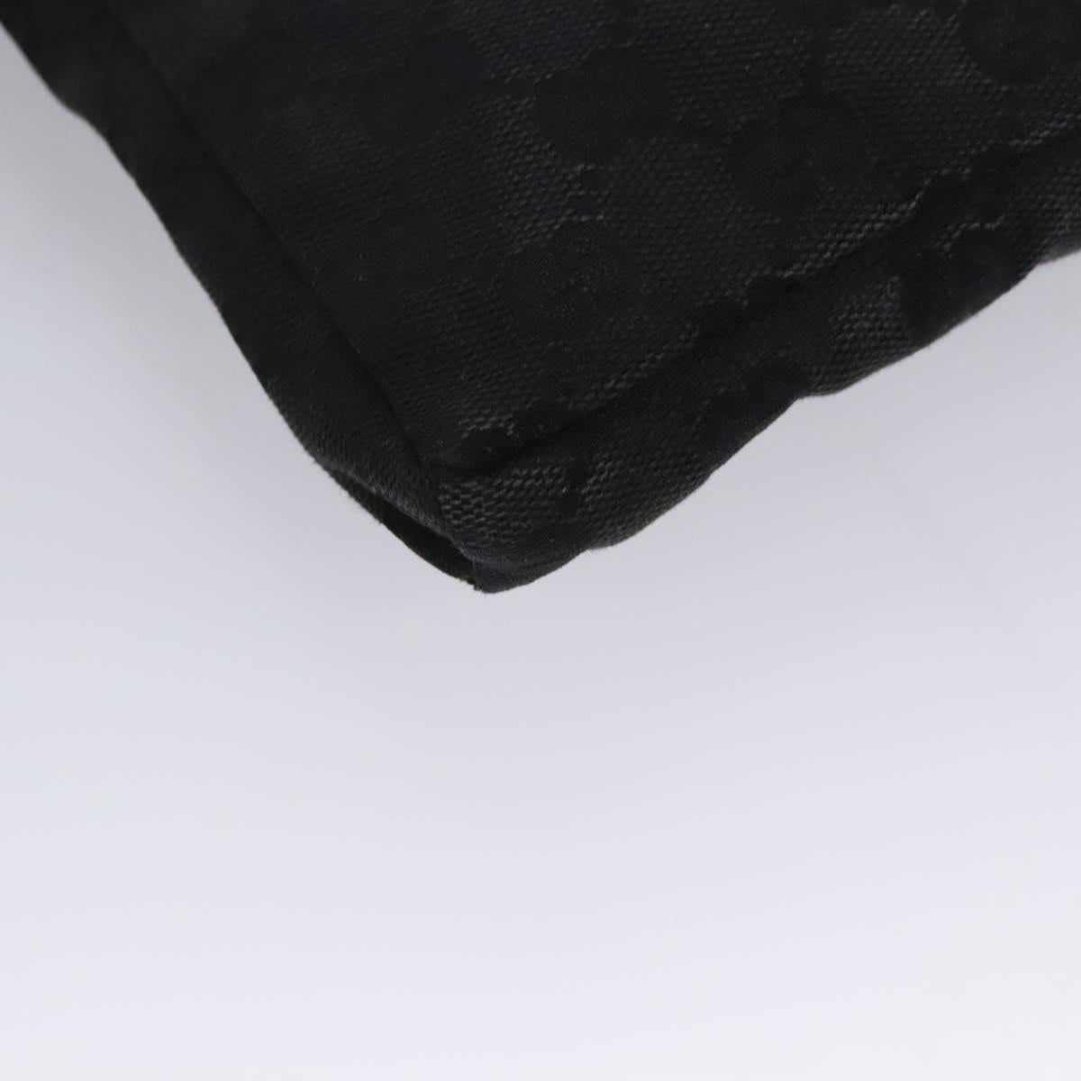 GUCCI GG Canvas Waist bag Black Silver 28566 Auth hk2128