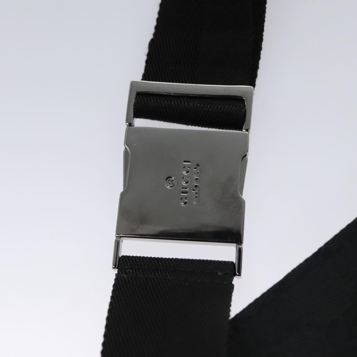 GUCCI GG Canvas Waist bag Black Silver 28566 Auth hk2128