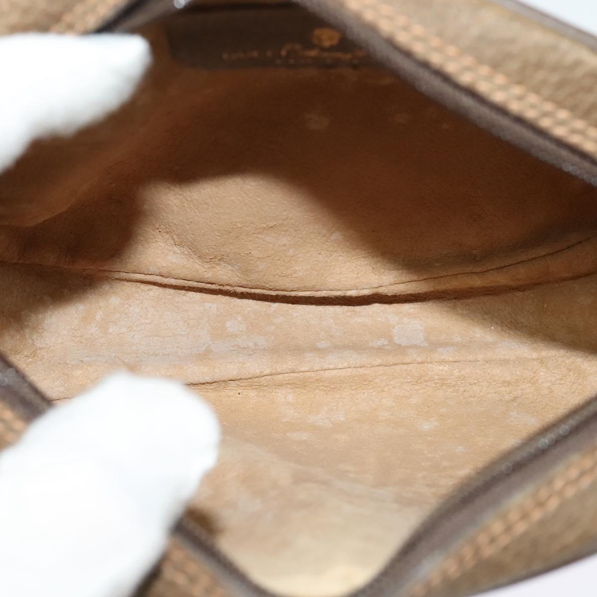 GUCCI GG Supreme Web Sherry Line Shoulder Bag PVC Beige Gold Auth hk2136