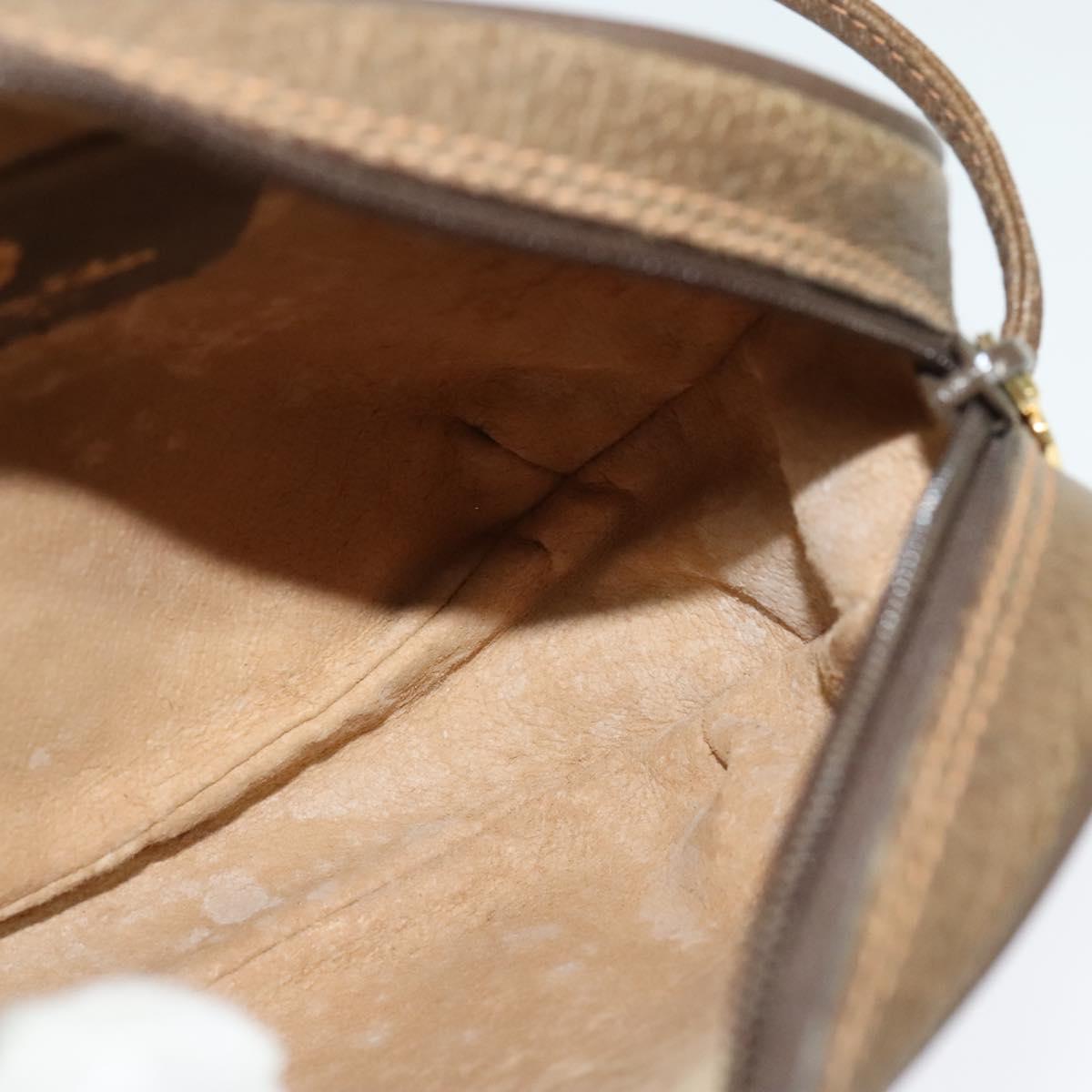 GUCCI GG Supreme Web Sherry Line Shoulder Bag PVC Beige Gold Auth hk2136