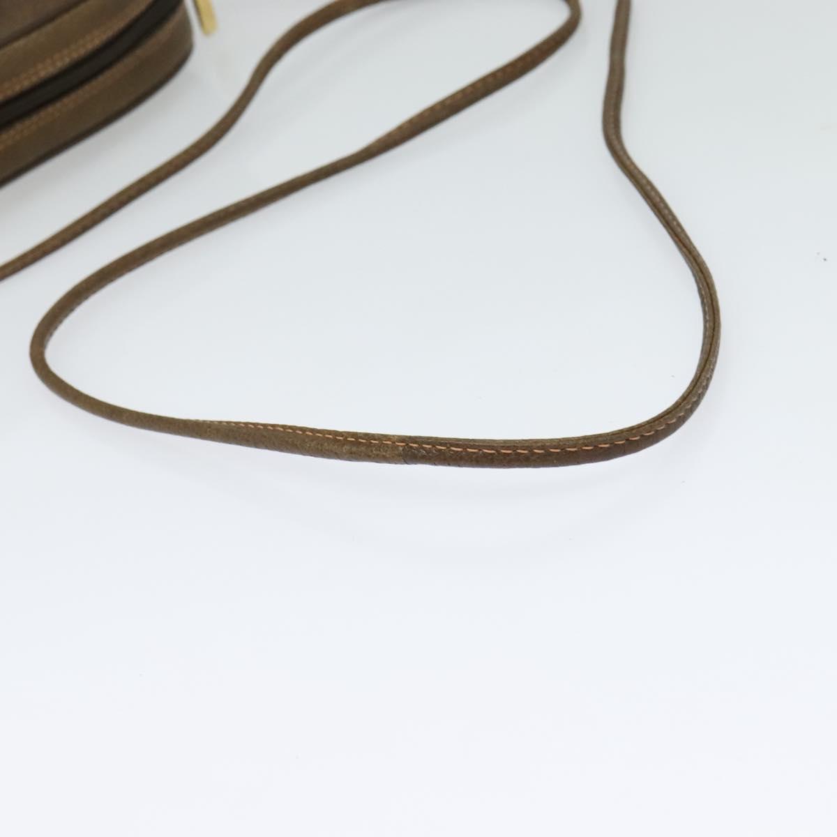 GUCCI GG Supreme Web Sherry Line Shoulder Bag PVC Beige Gold Auth hk2136