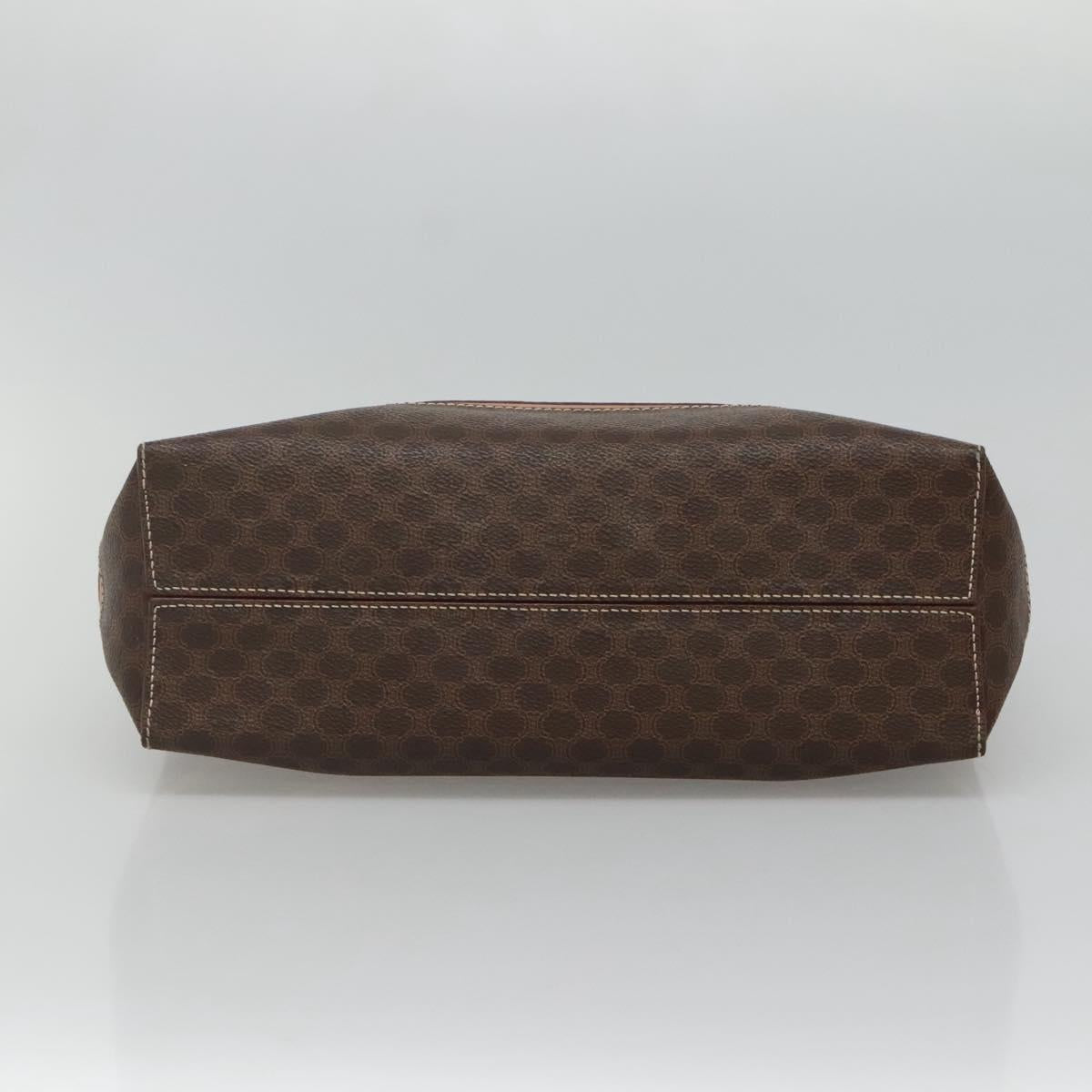 CELINE Macadam Canvas Hand Bag PVC Leather Gold Brown Auth hk2156