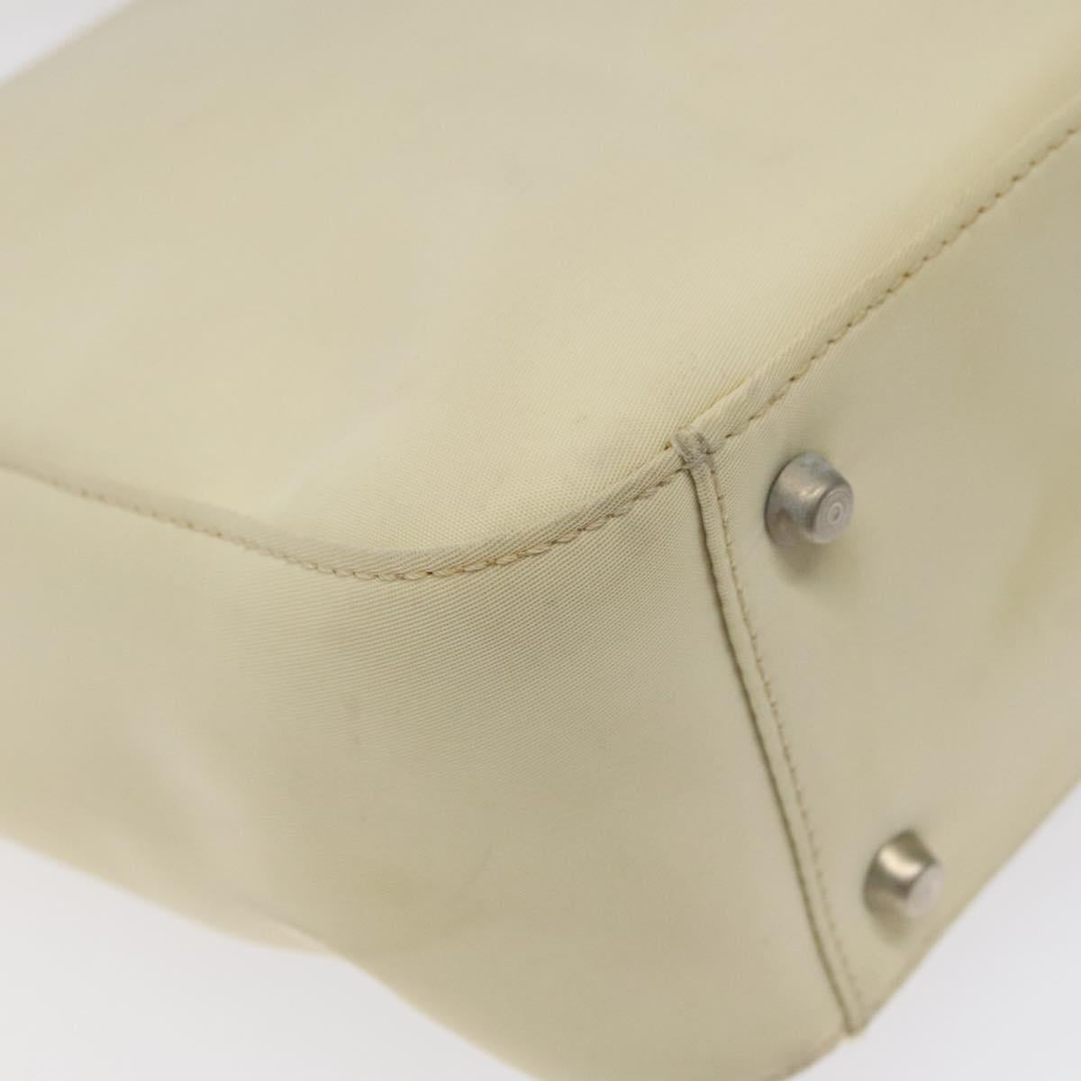 Gianni Versace Hand Bag Nylon Beige Auth hk2171