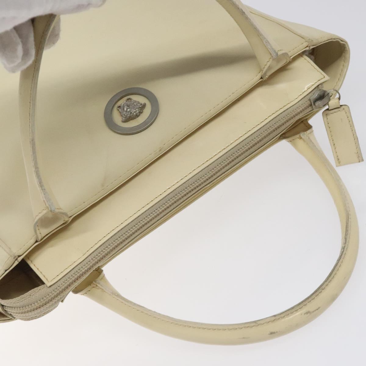 Gianni Versace Hand Bag Nylon Beige Auth hk2171