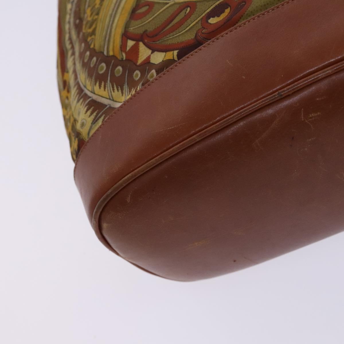 Salvatore Ferragamo Shoulder Bag Canvas Brown Auth hk2205