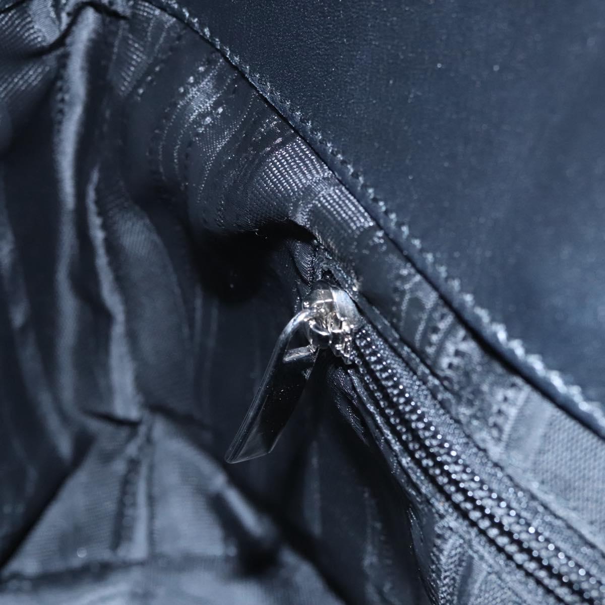 Salvatore Ferragamo Gancini Hand Bag Patent leather Black Silver Auth hk2206