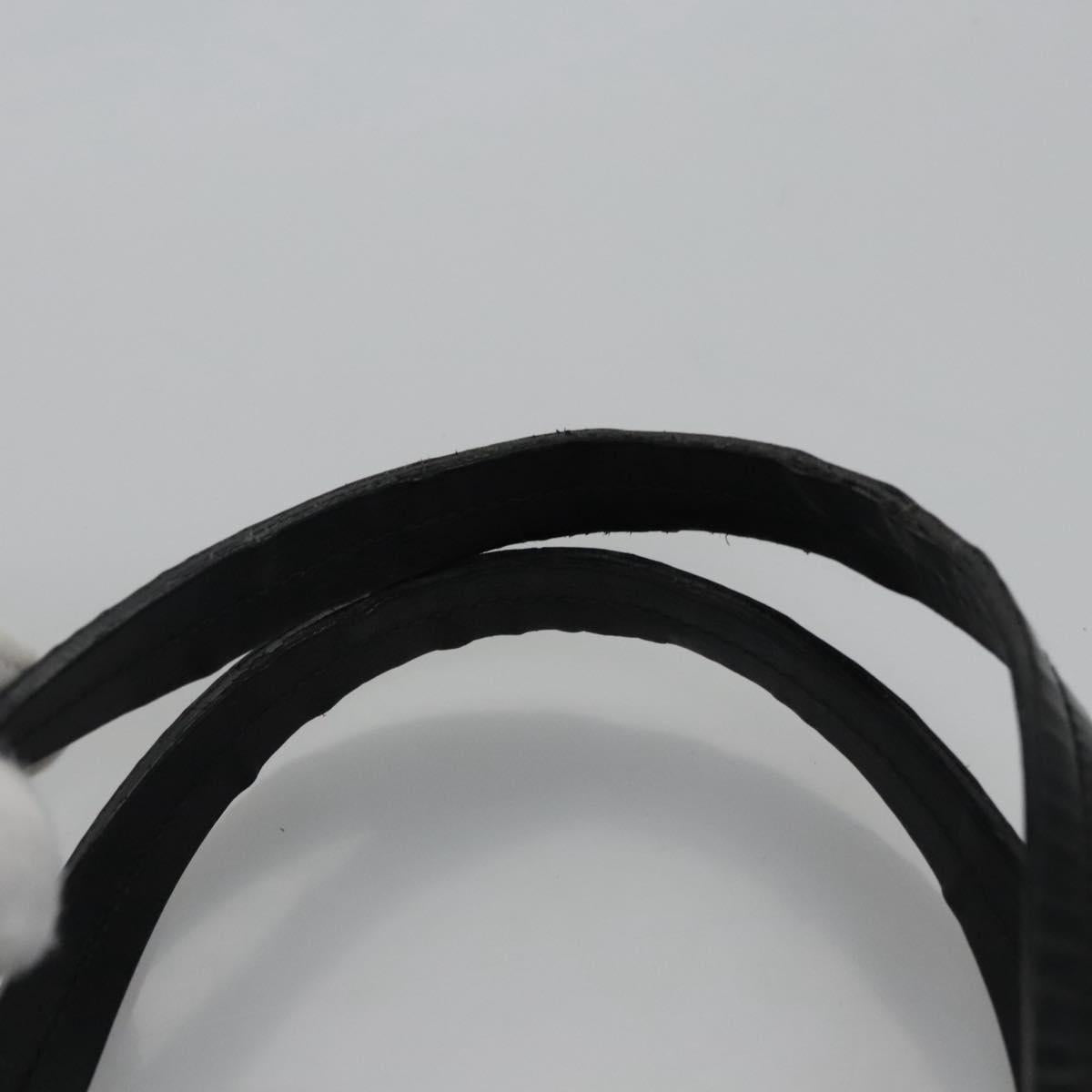 Salvatore Ferragamo Gancini Hand Bag Patent leather Black Silver Auth hk2206