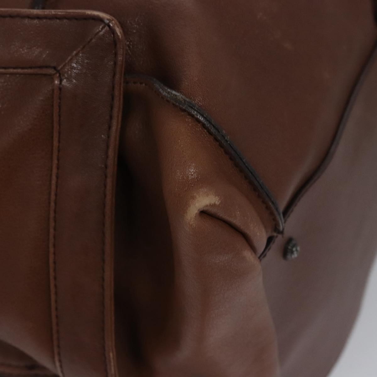 Salvatore Ferragamo Hand Bag Leather Brown Auth hk2207