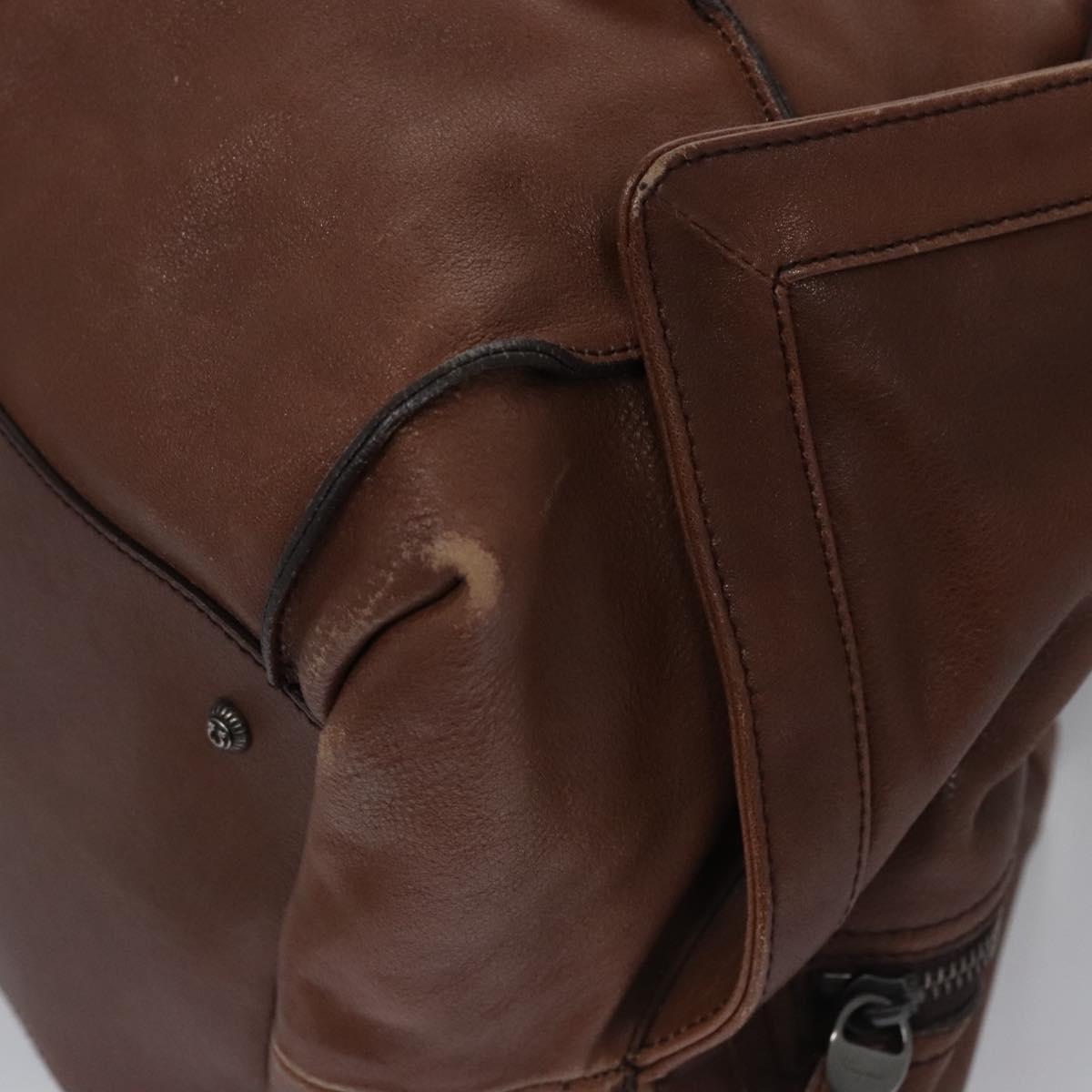 Salvatore Ferragamo Hand Bag Leather Brown Auth hk2207